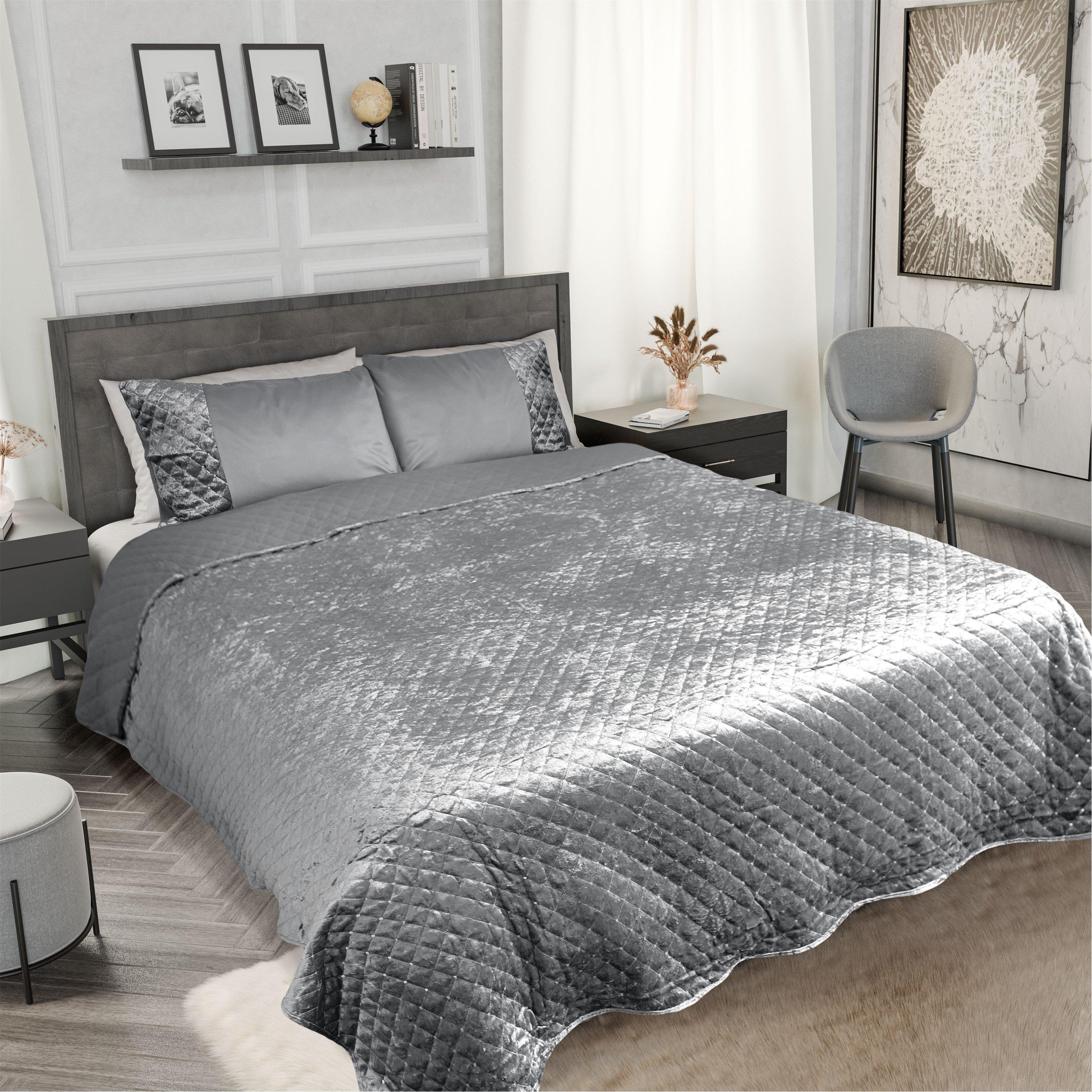 Bedspread Set Velvet Quilted Glamour