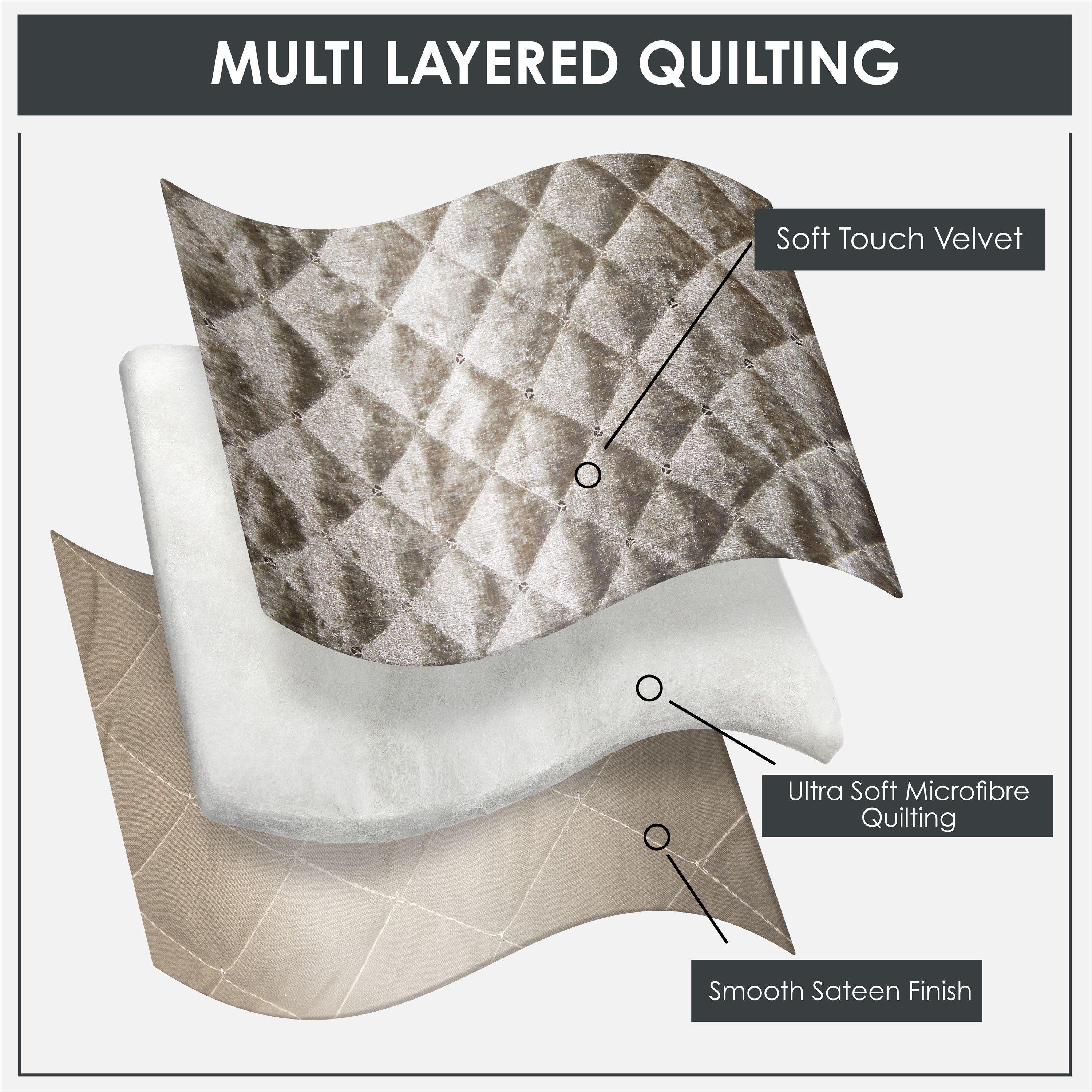 Mink Cream - Emma Barclay - Bedspread Set Velvet Quilted Glamour - 3