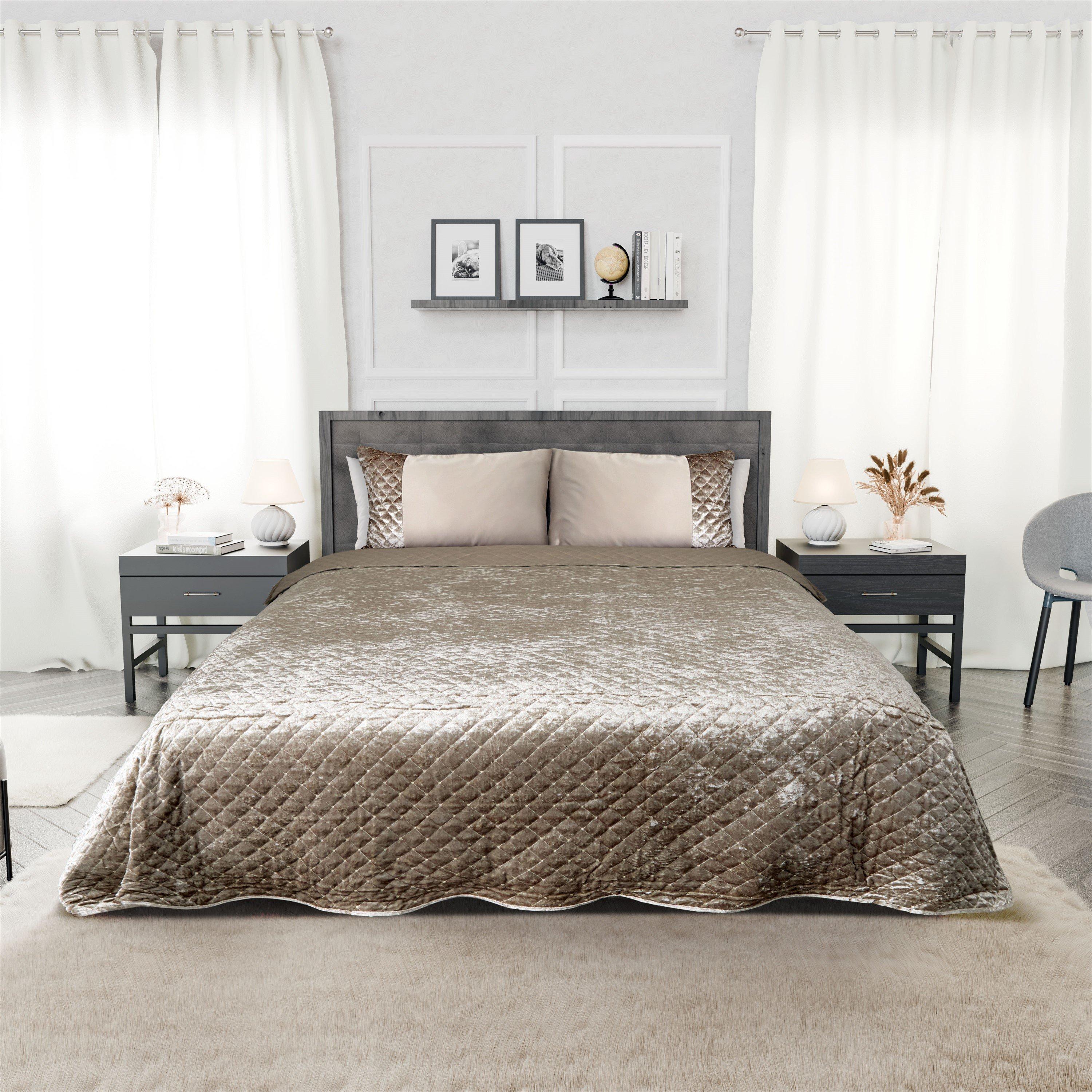 Mink Cream - Emma Barclay - Bedspread Set Velvet Quilted Glamour - 5