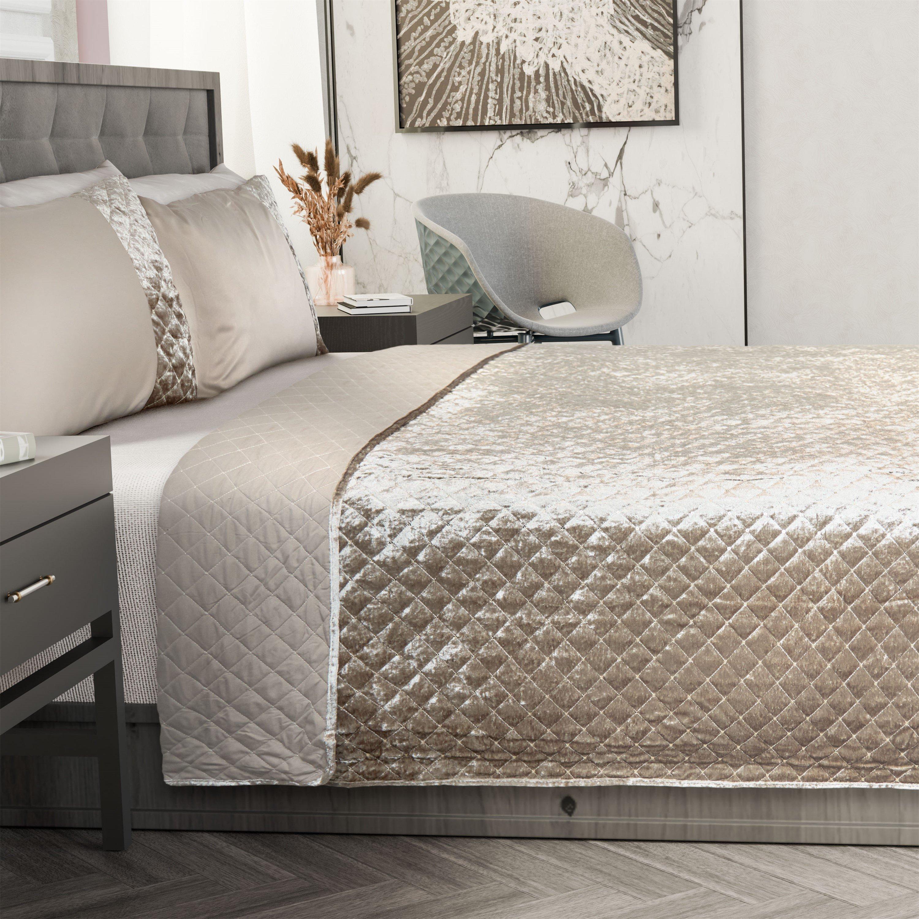 Mink Cream - Emma Barclay - Bedspread Set Velvet Quilted Glamour - 6