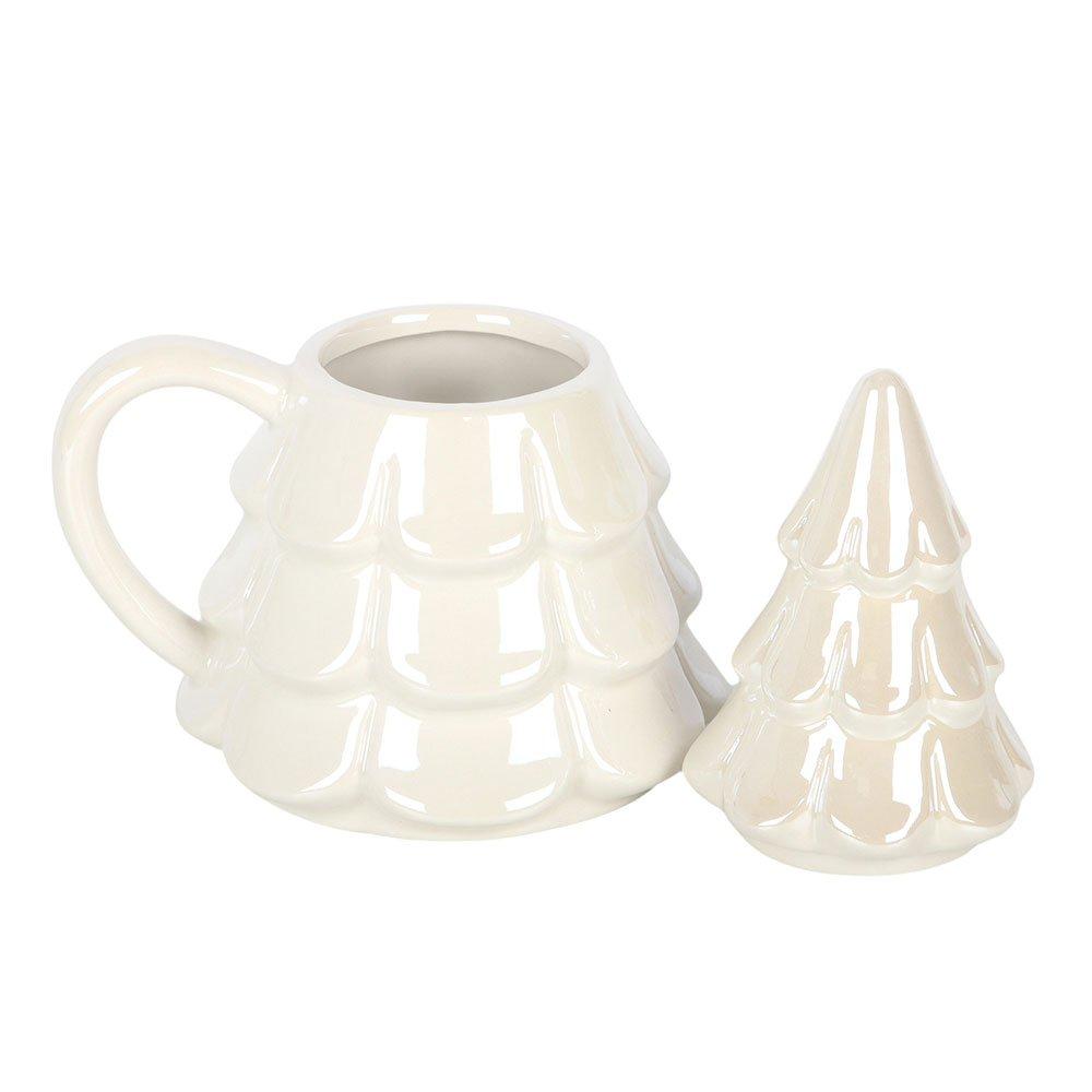 White - Something Different - Iridescent Fir Tree Mug and Snowflake Spoon Set - 3