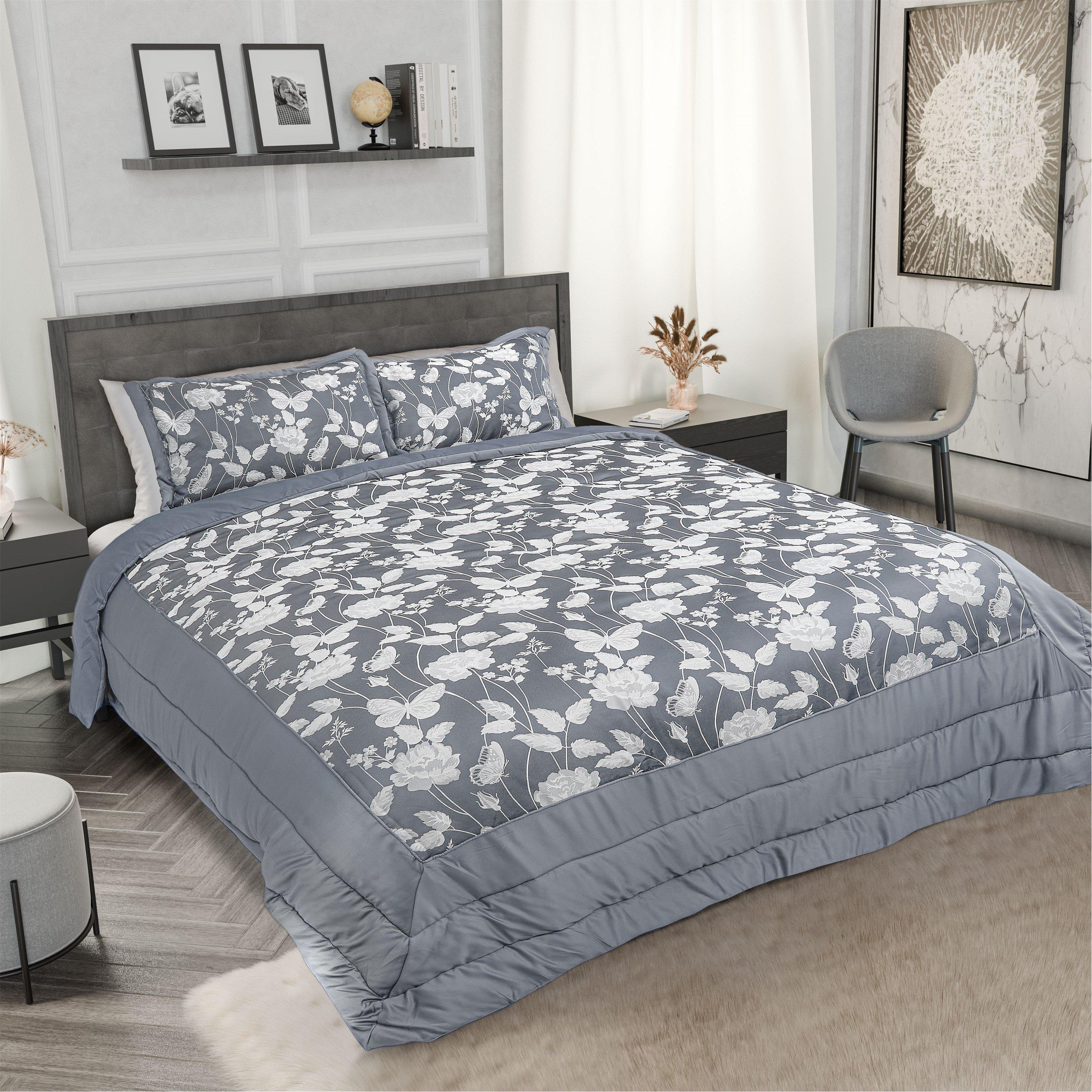 Silver - Emma Barclay - Bedspread Set Jacquard Butterfly - 1