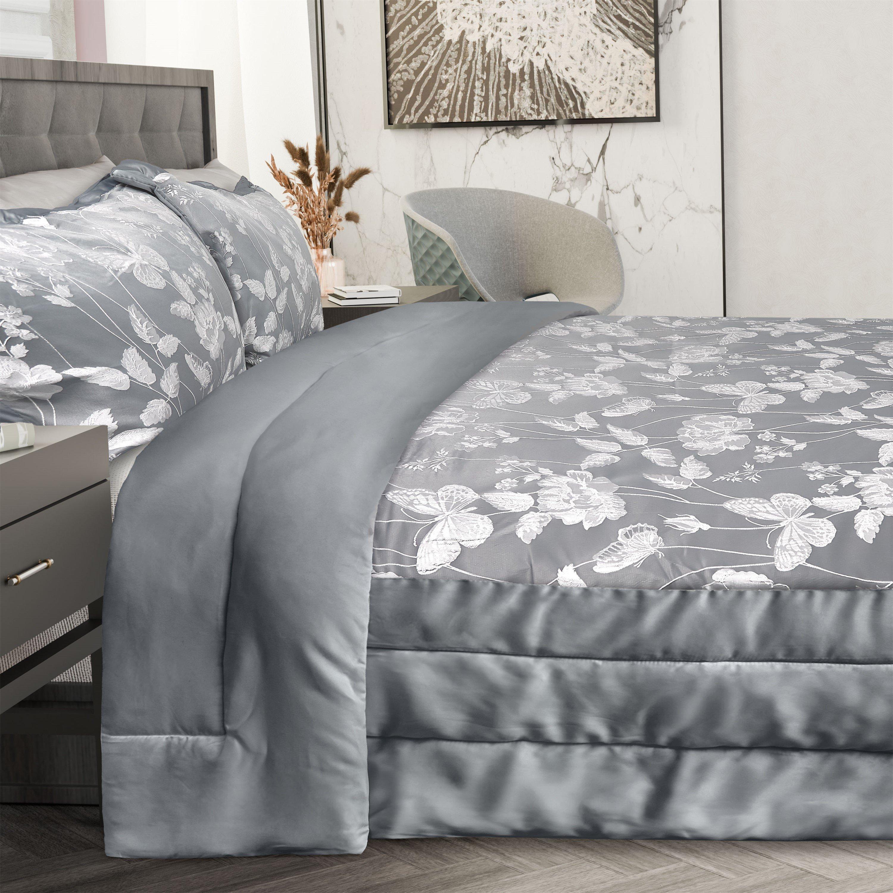 Silver - Emma Barclay - Bedspread Set Jacquard Butterfly - 5