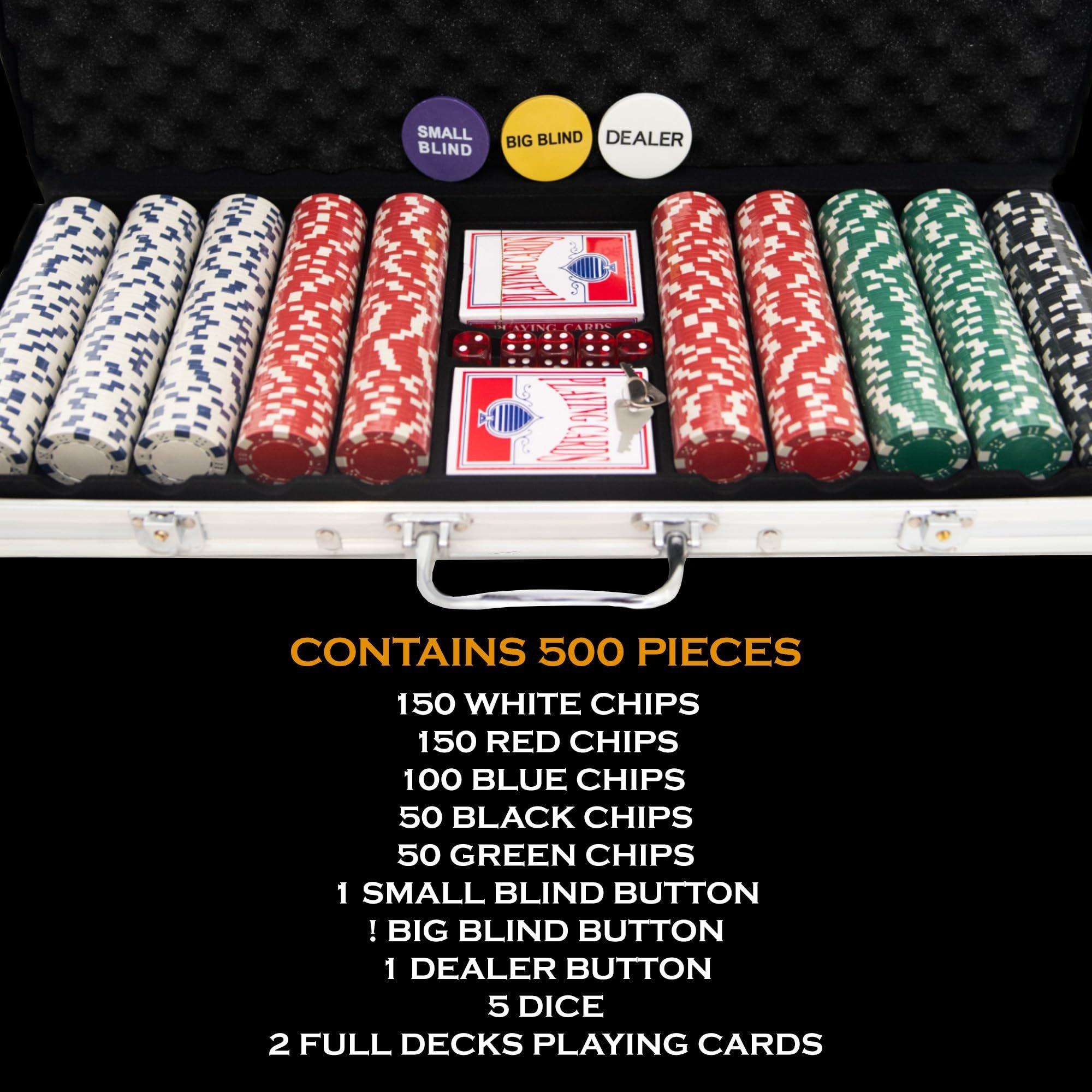 Silver - Planet Direct - M.Y Texas Holdem Poker Set 500 Piece - 2