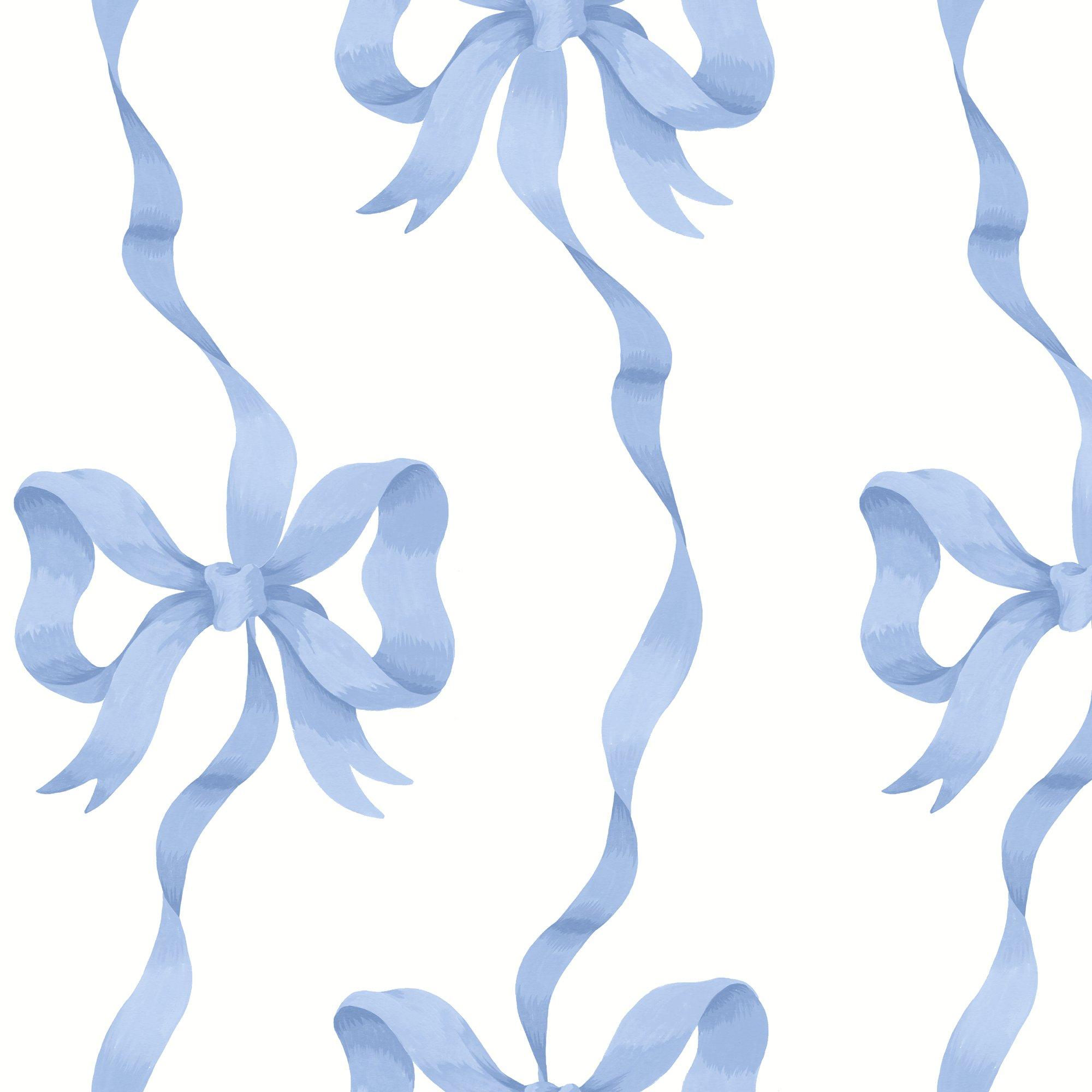 Cath Kidston  Ribbon Bow Wallpaper Blue