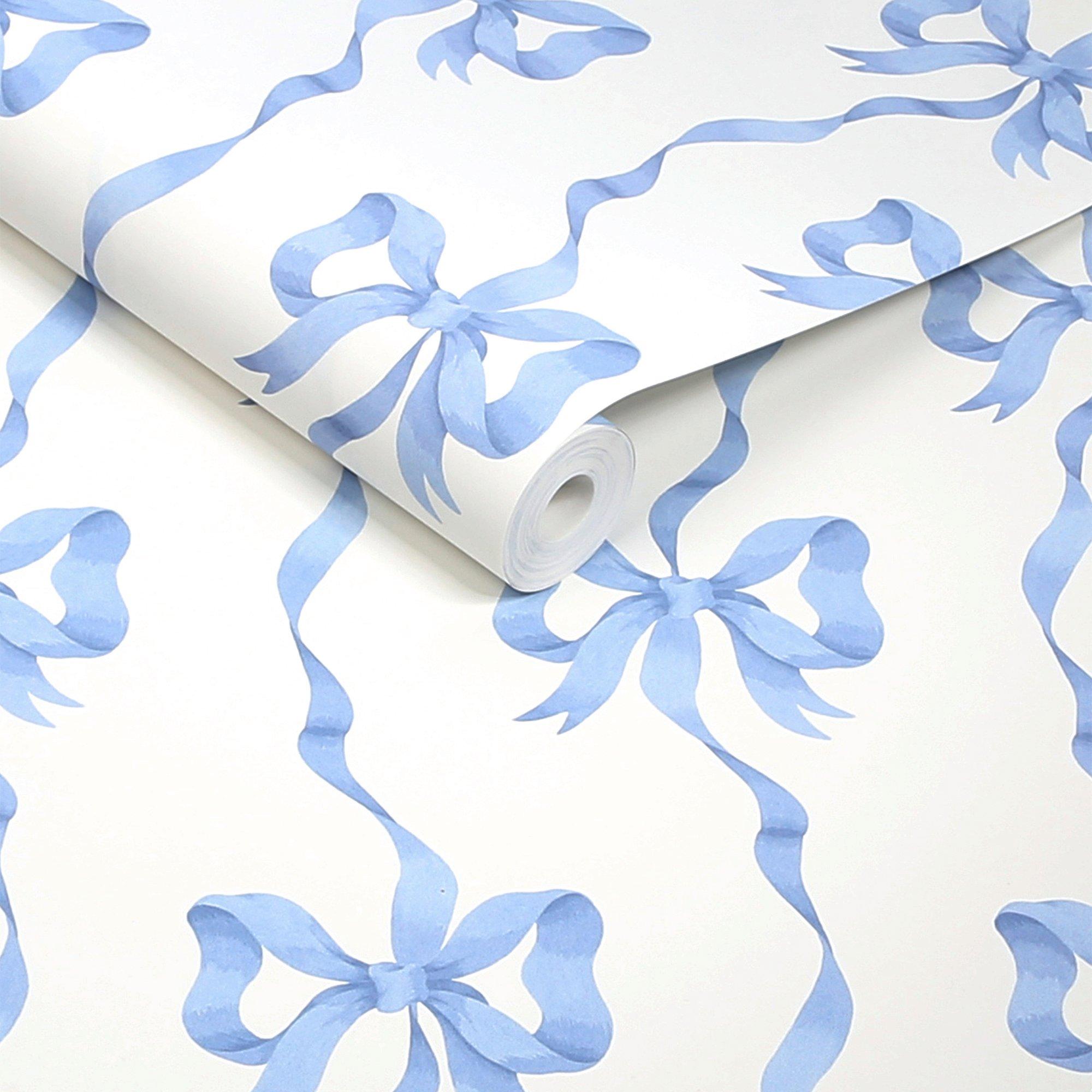 Blue - Cath Kidston - Cath Kidston Ribbon Bow Blue Wallpaper - 3