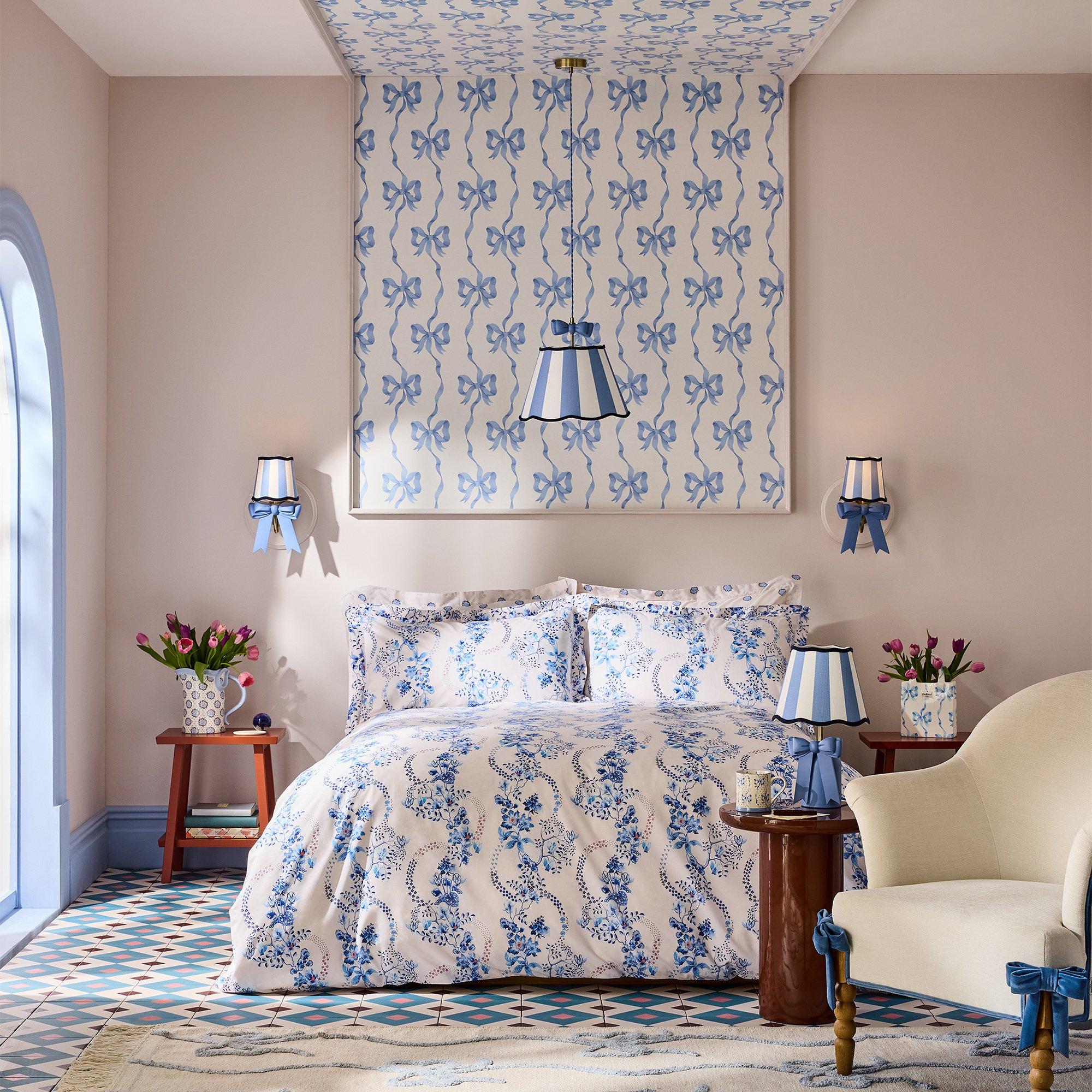 Blue - Cath Kidston - Cath Kidston Ribbon Bow Blue Wallpaper - 4