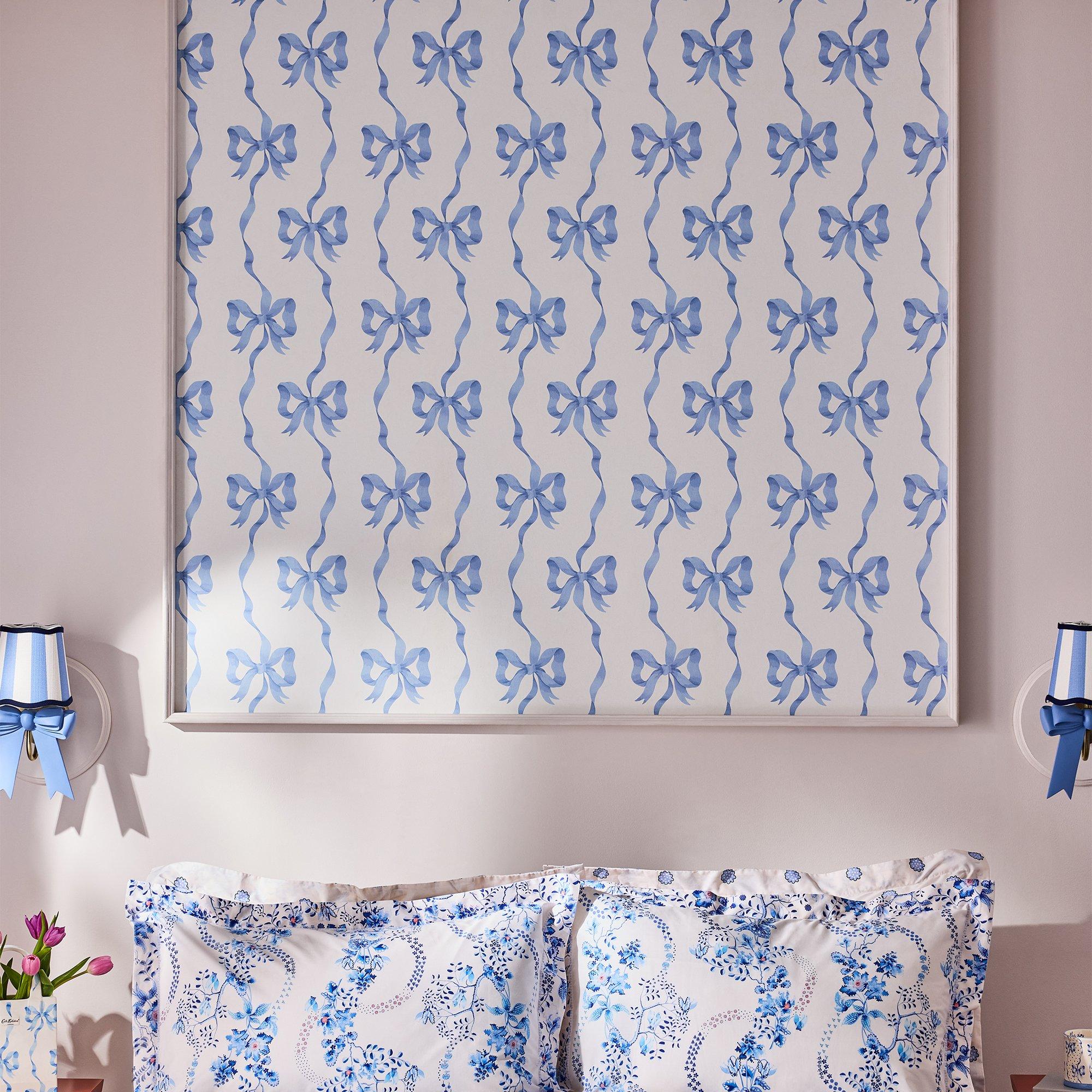 Blue - Cath Kidston - Cath Kidston Ribbon Bow Blue Wallpaper - 5