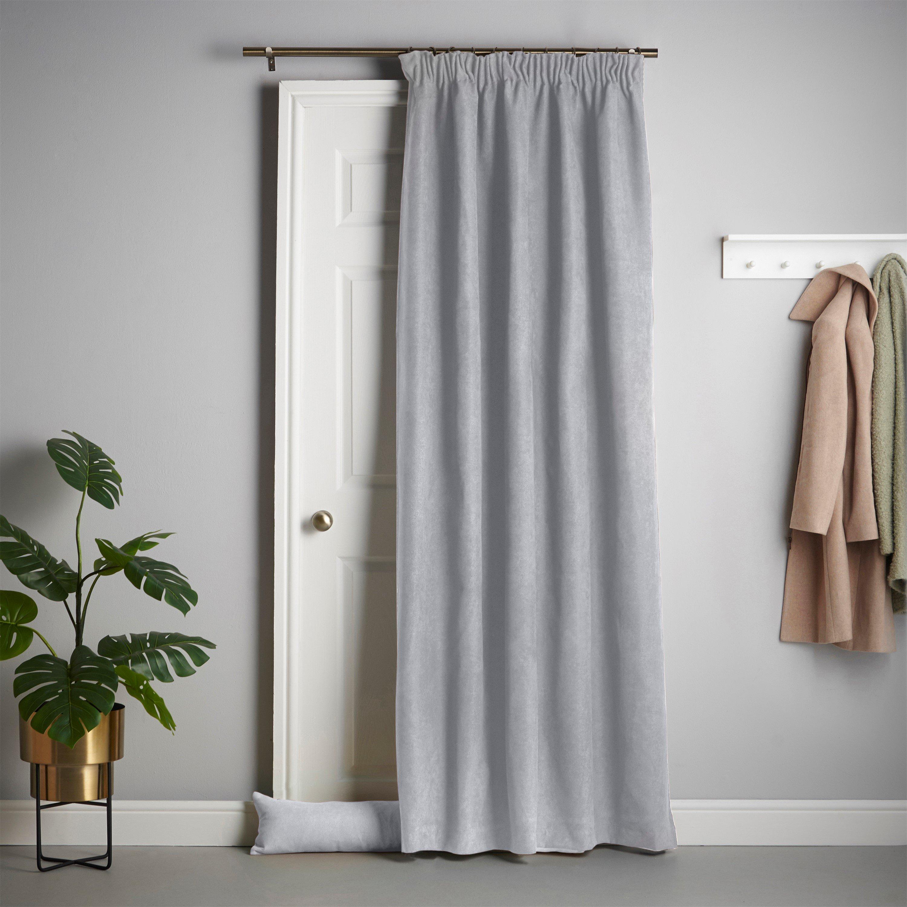 Velvet Chenille Pencil Pleat Thermal Door Curtain