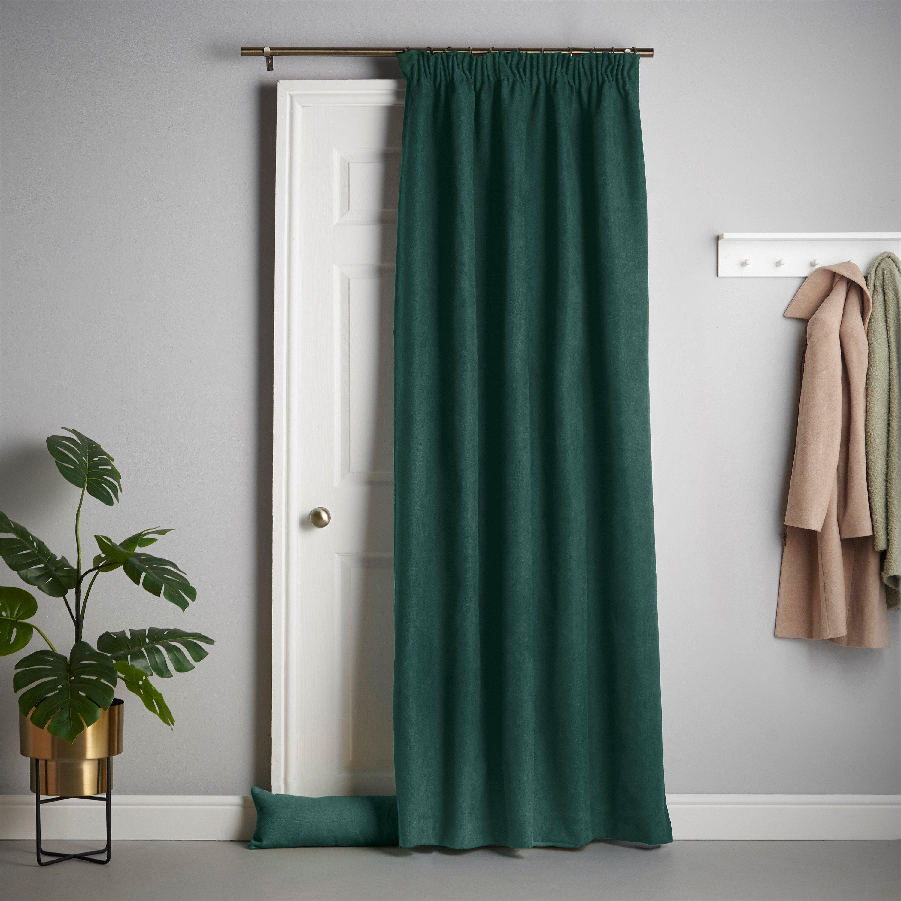 Velvet Chenille Pencil Pleat Thermal Door Curtain