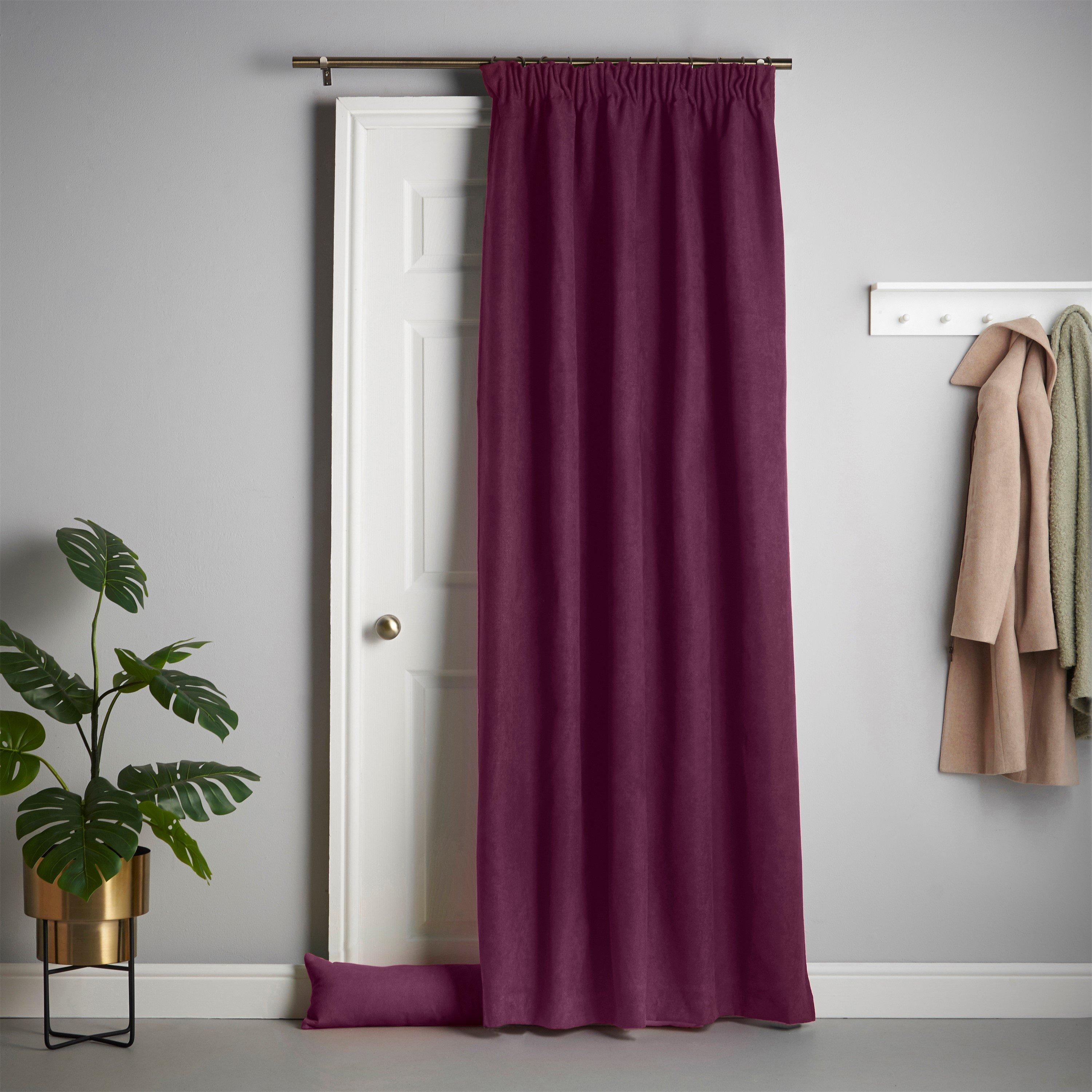 Velvet Chenille Pencil Pleat Thermal Door Curtain