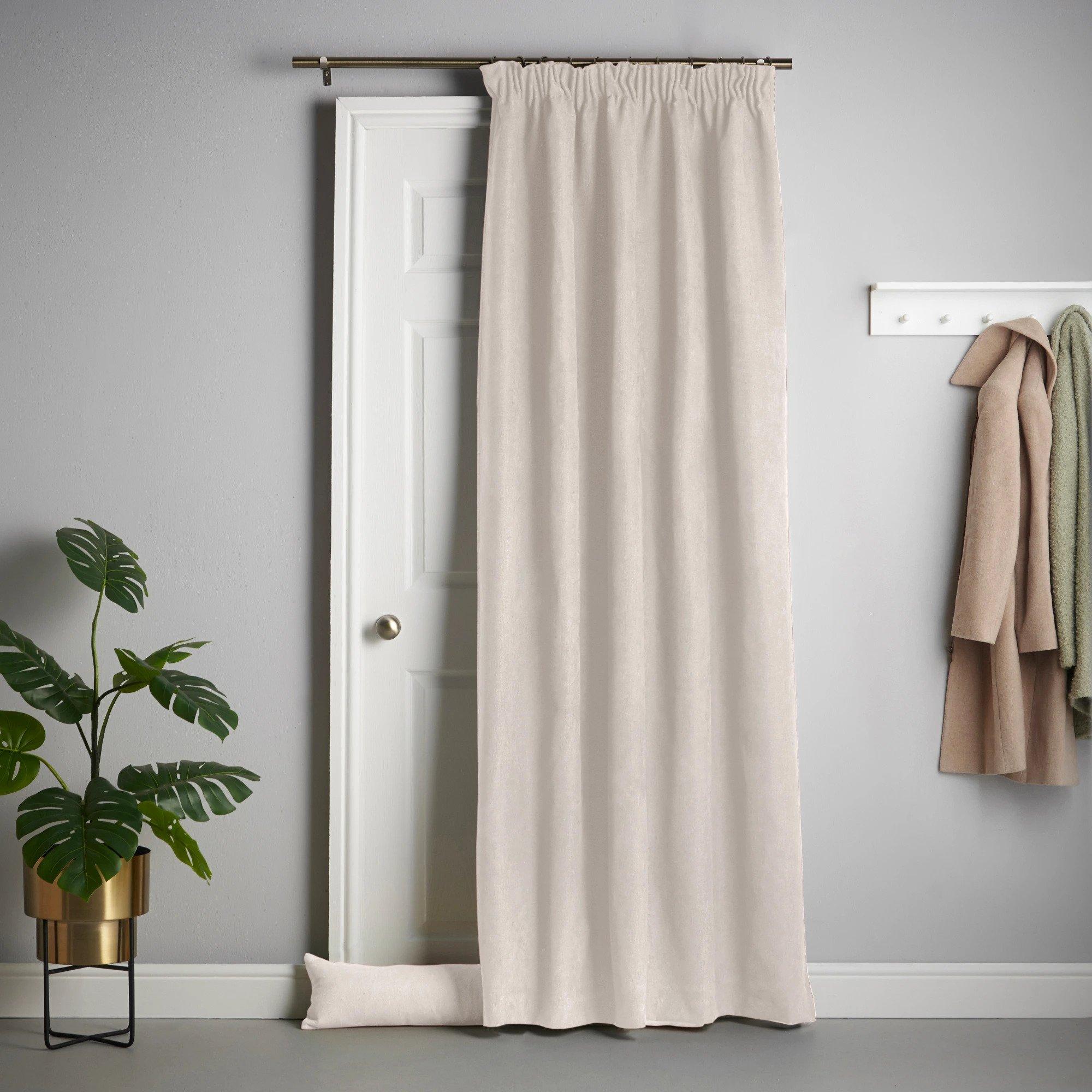 Velvet Chenille Pencil Pleat Thermal Door Curtain