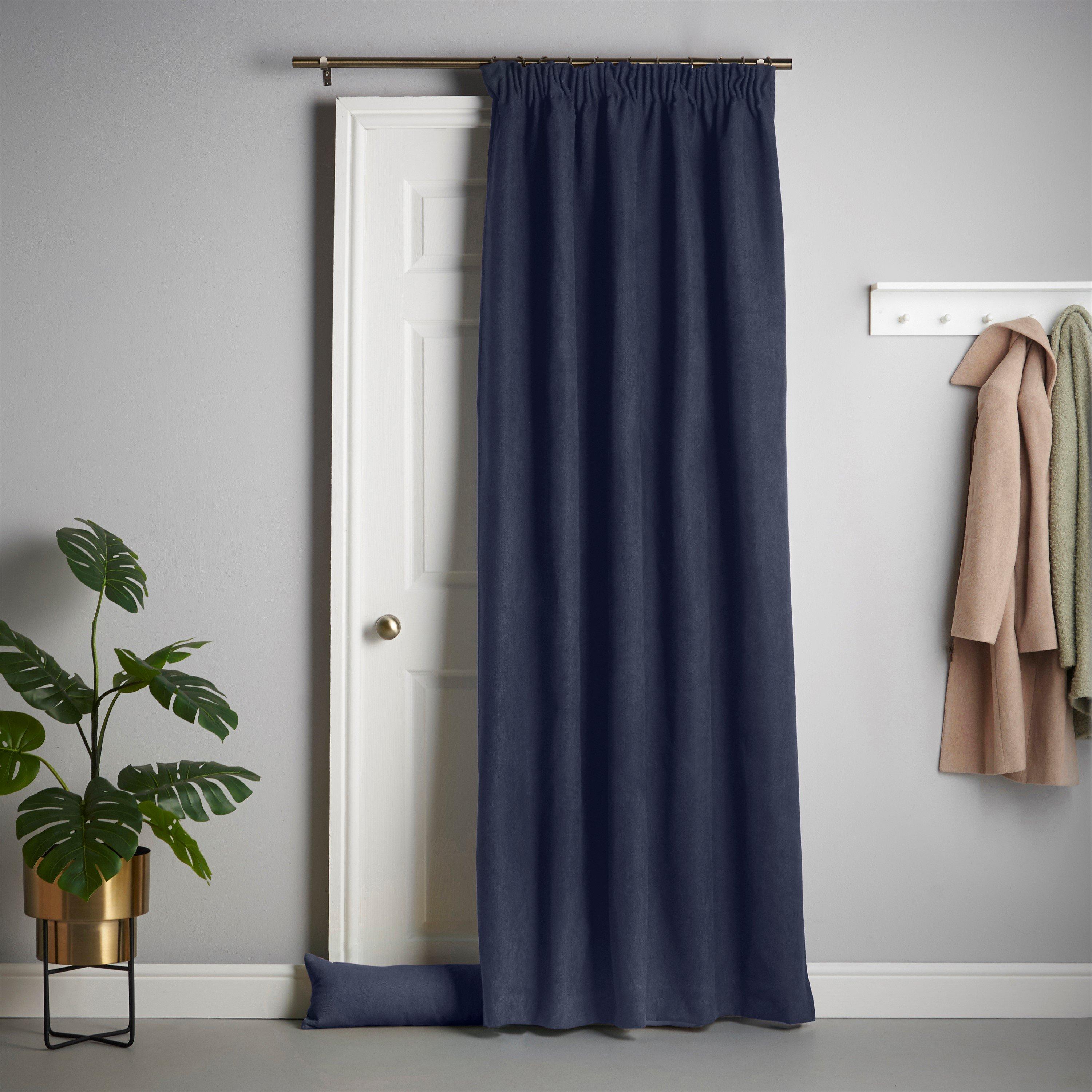 Velvet Chenille Pencil Pleat Thermal Door Curtain