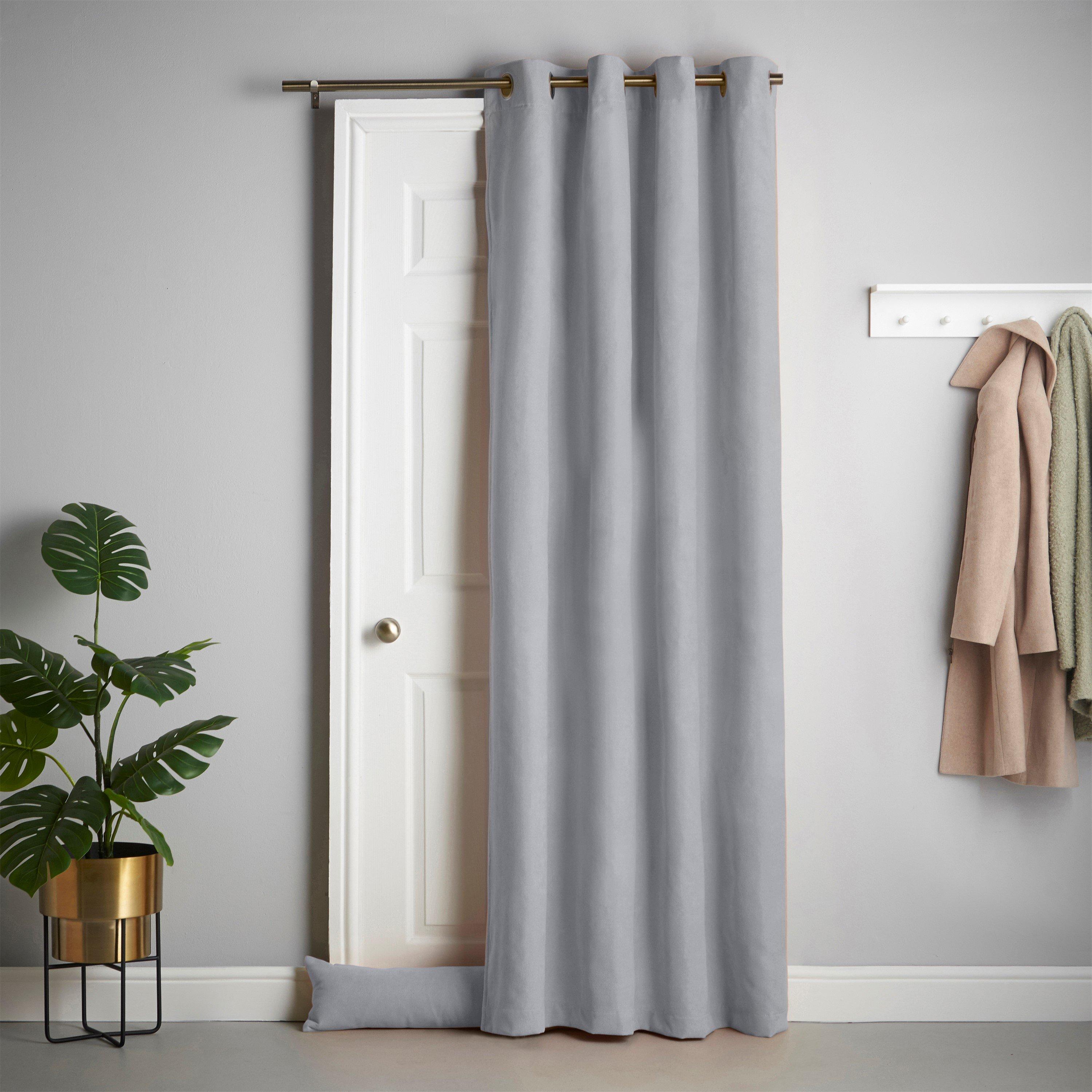 Velvet Chenille Ring Top Thermal Door Curtain