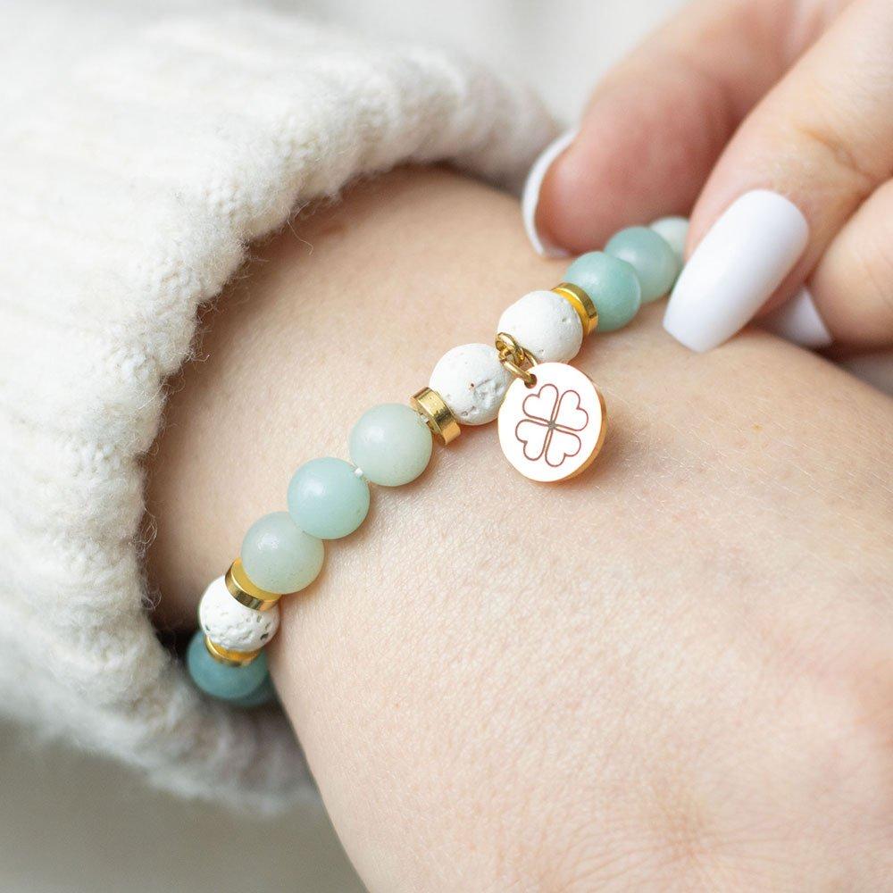 Blue - Something Different - Abundance Amazonite Crystal Essential Oil Bracelet - 2