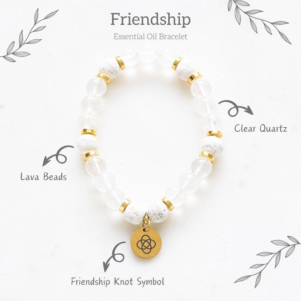 White - Something Different - Friendship Clear Quartz Essential Oil Bracelet - 7