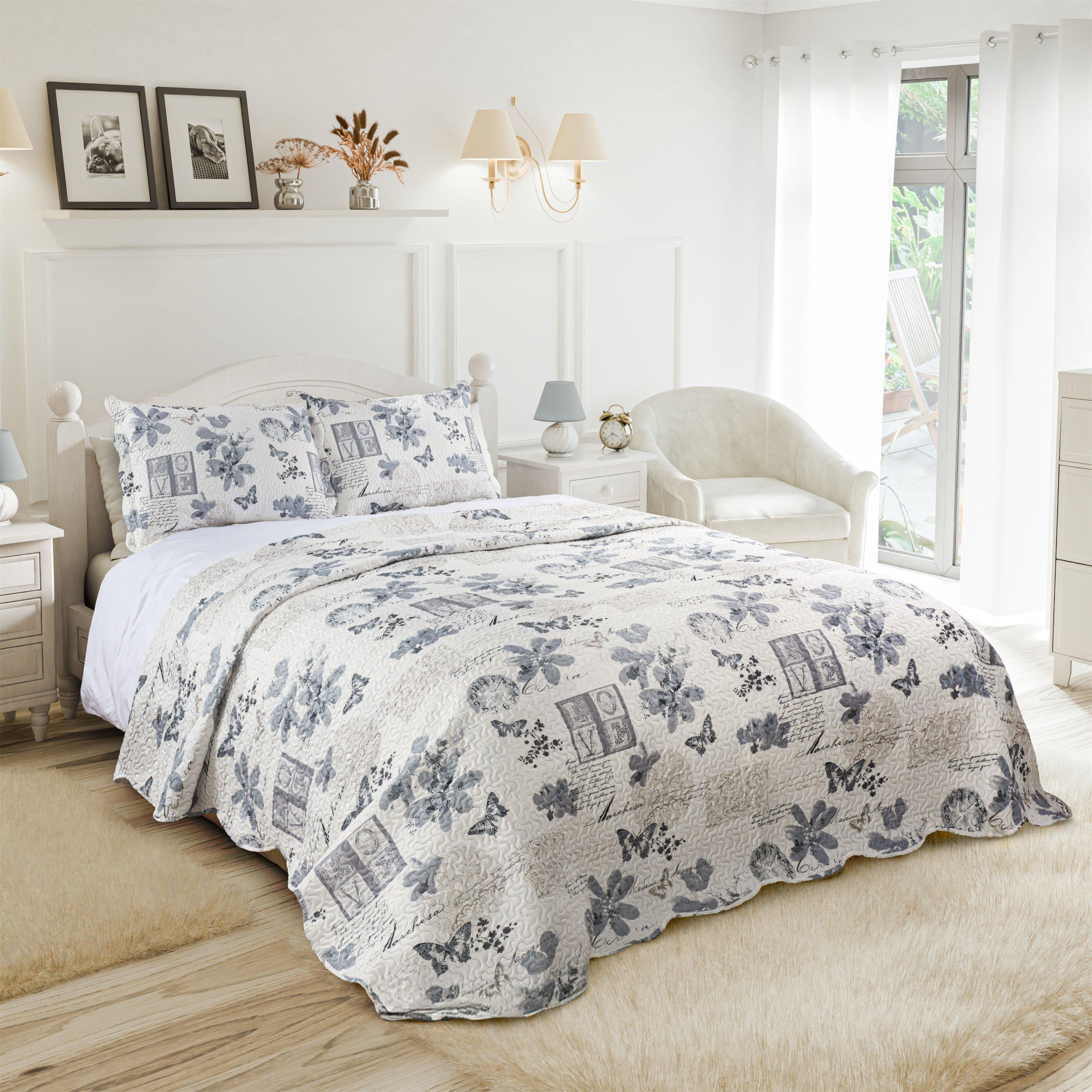 Silver - Emma Barclay - Bedspread Set Patchwork Quilted Wordsworth - 1