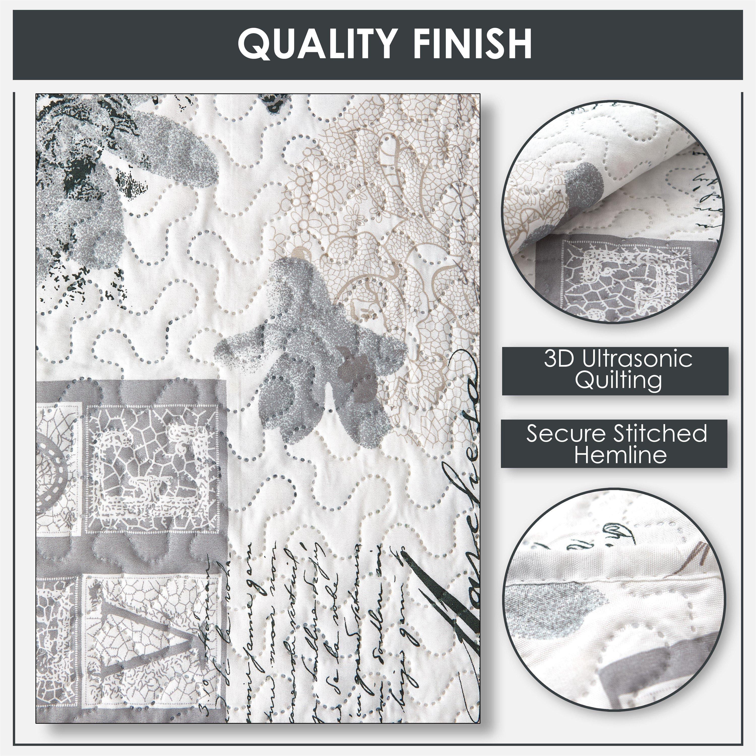 Silver - Emma Barclay - Bedspread Set Patchwork Quilted Wordsworth - 2