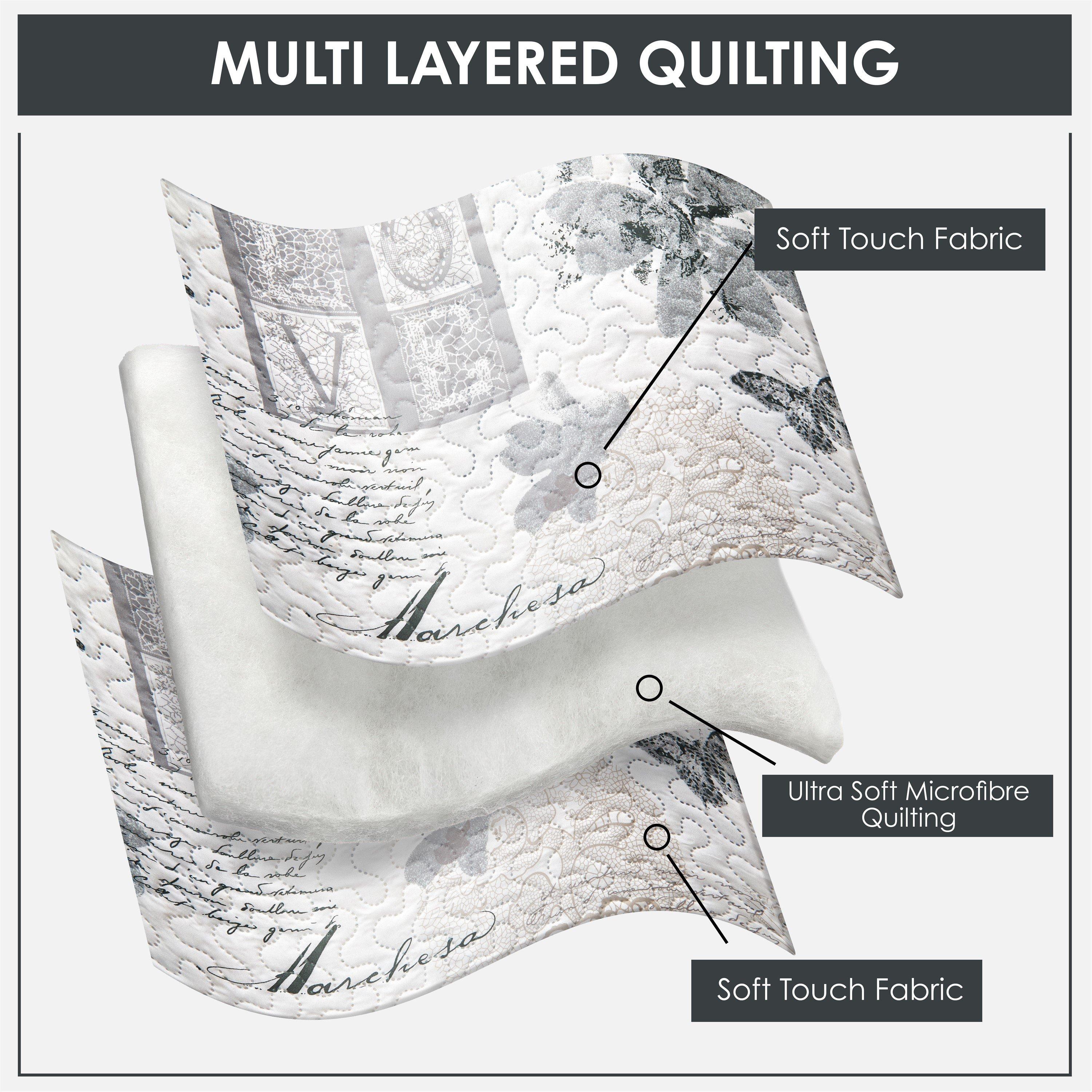 Silver - Emma Barclay - Bedspread Set Patchwork Quilted Wordsworth - 4