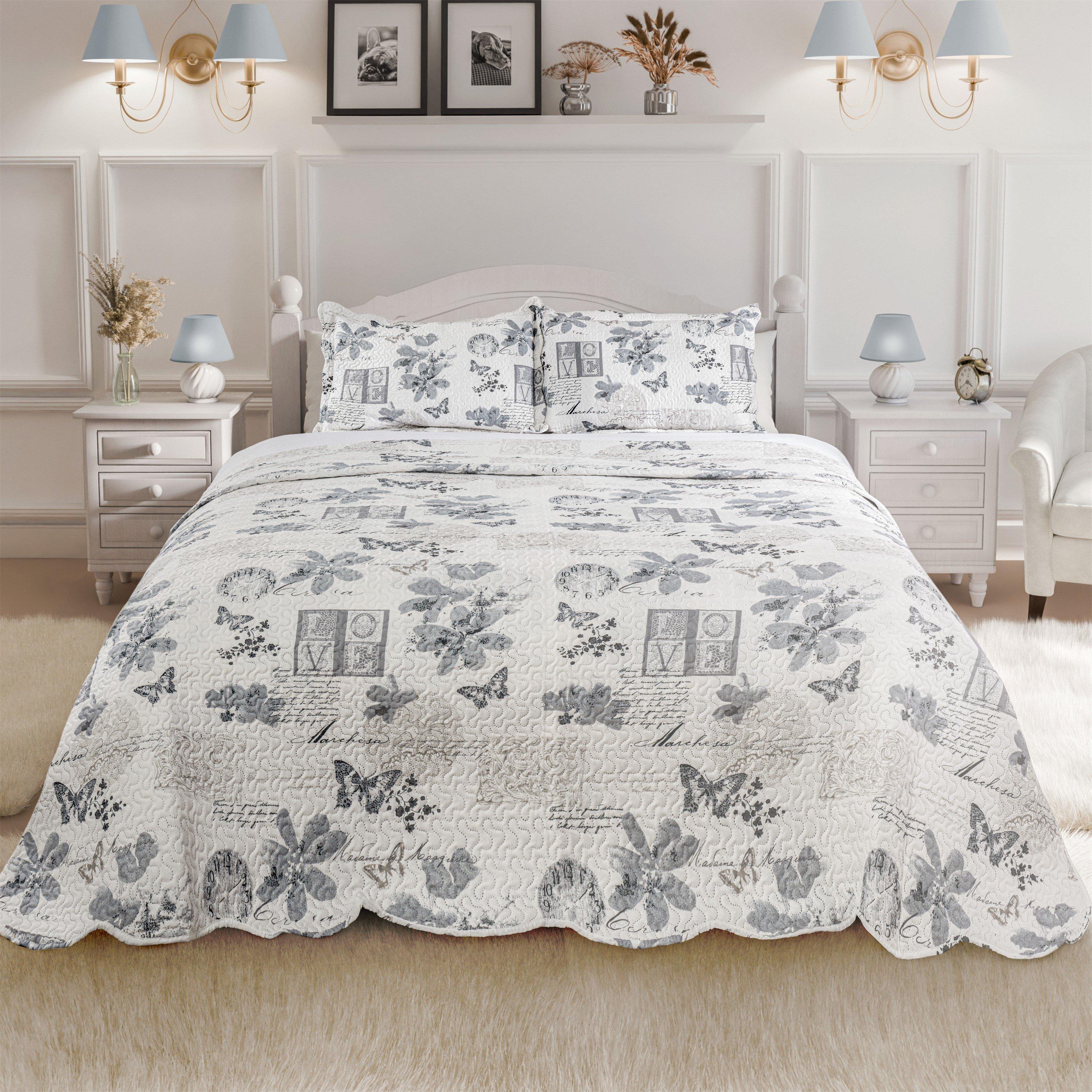 Silver - Emma Barclay - Bedspread Set Patchwork Quilted Wordsworth - 5