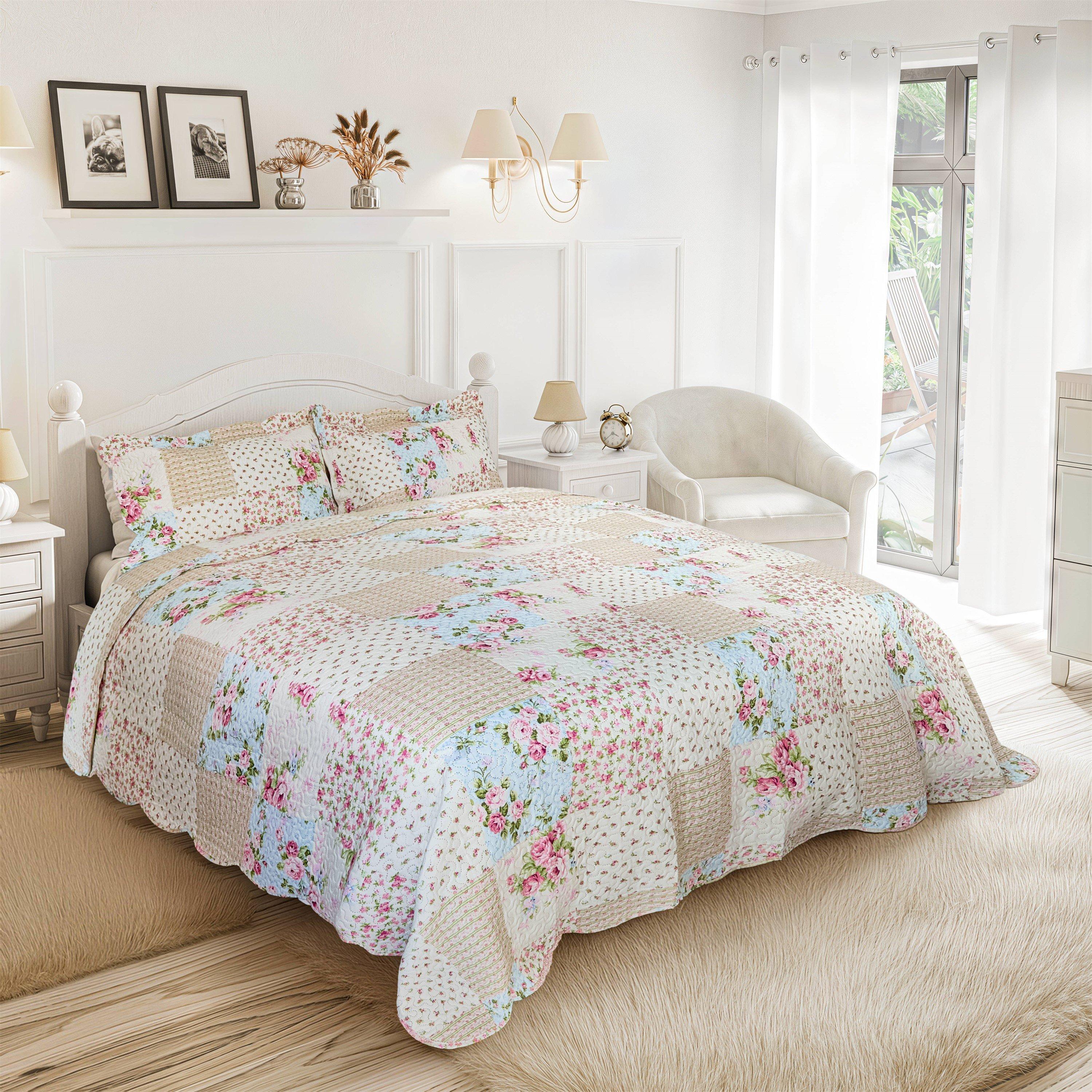 Pink - Emma Barclay - Bedspread Set Patchwork Quilted Meadowbrook - 1