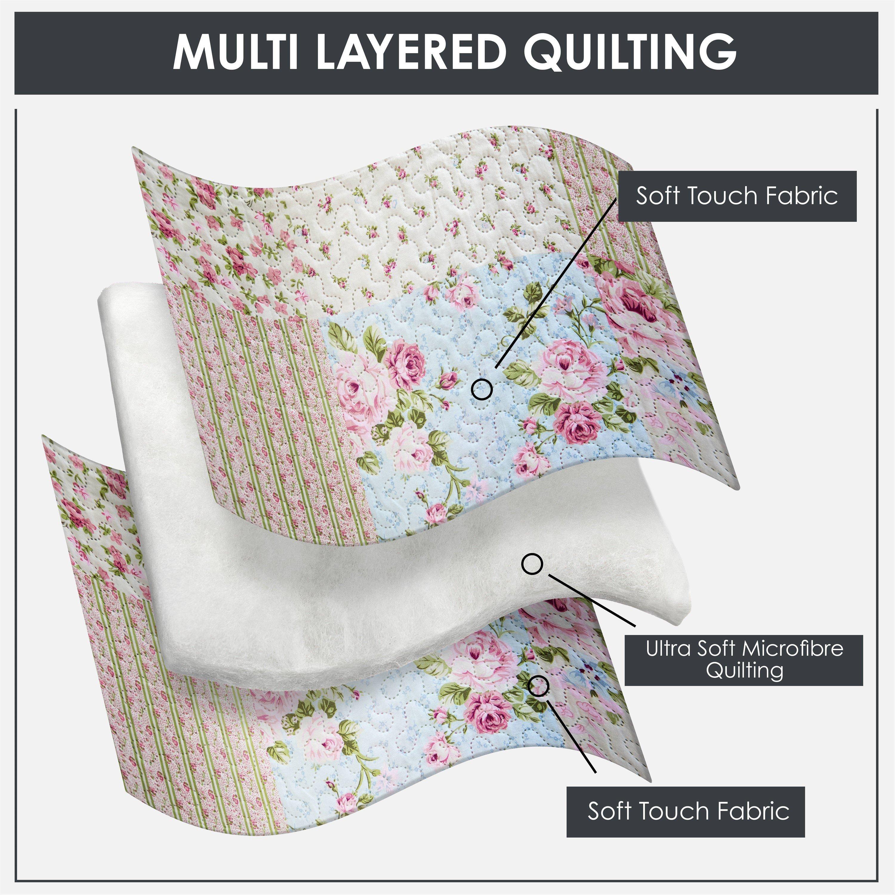 Pink - Emma Barclay - Bedspread Set Patchwork Quilted Meadowbrook - 4