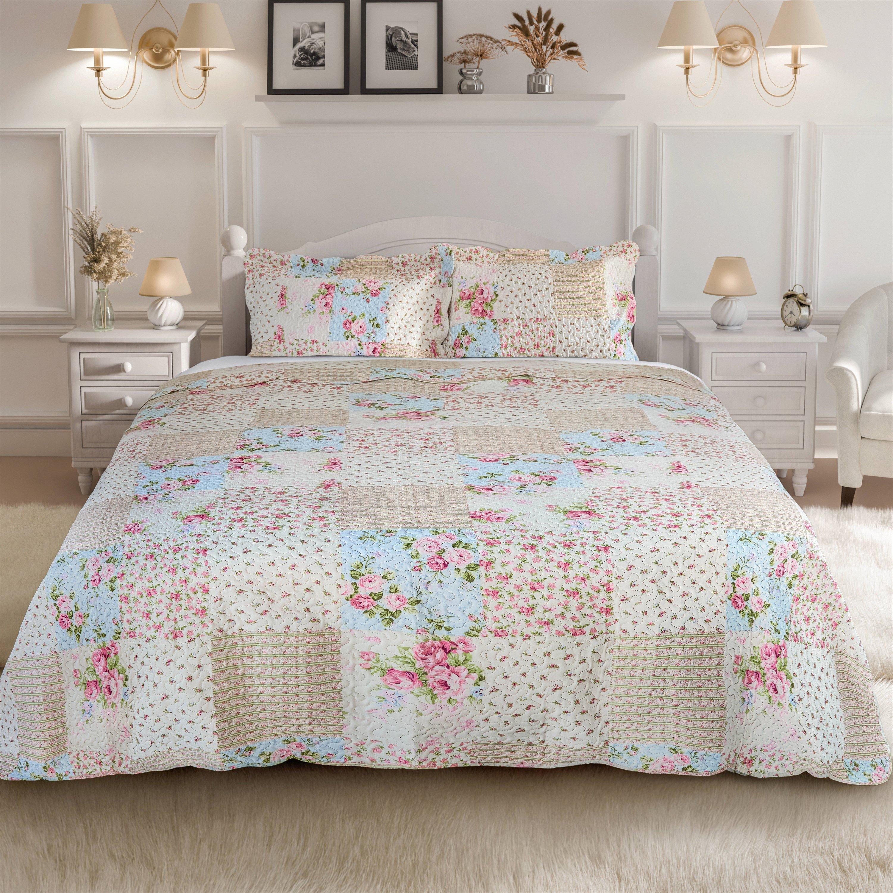 Pink - Emma Barclay - Bedspread Set Patchwork Quilted Meadowbrook - 5