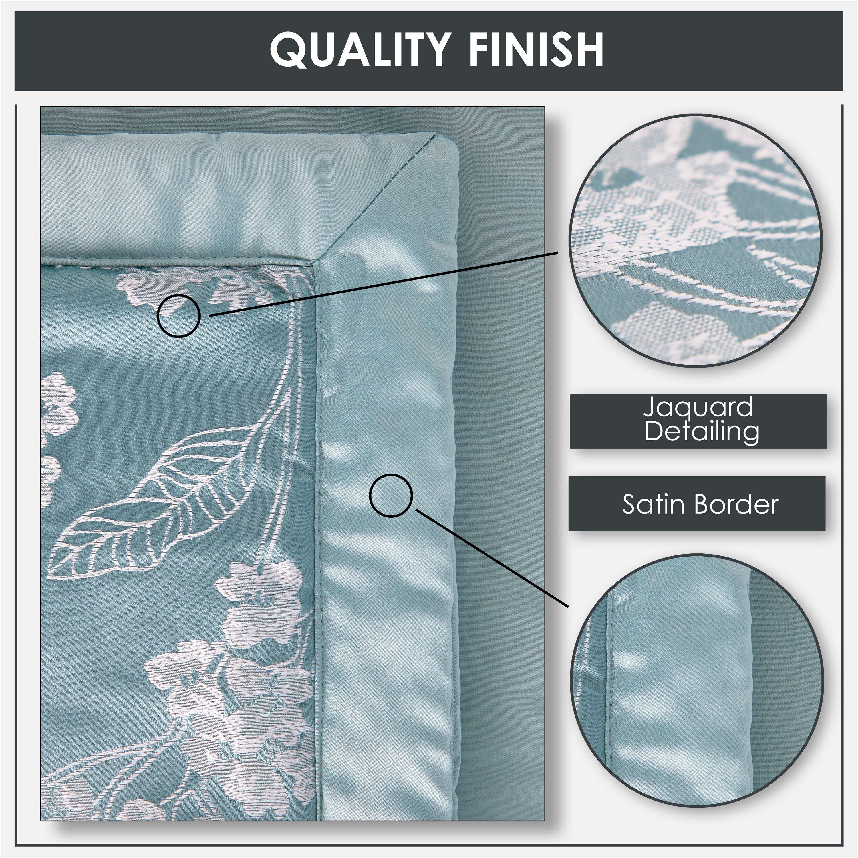 Duck Egg Blue - Emma Barclay - Bedspread Set Quilted Jacquard Blossom - 2