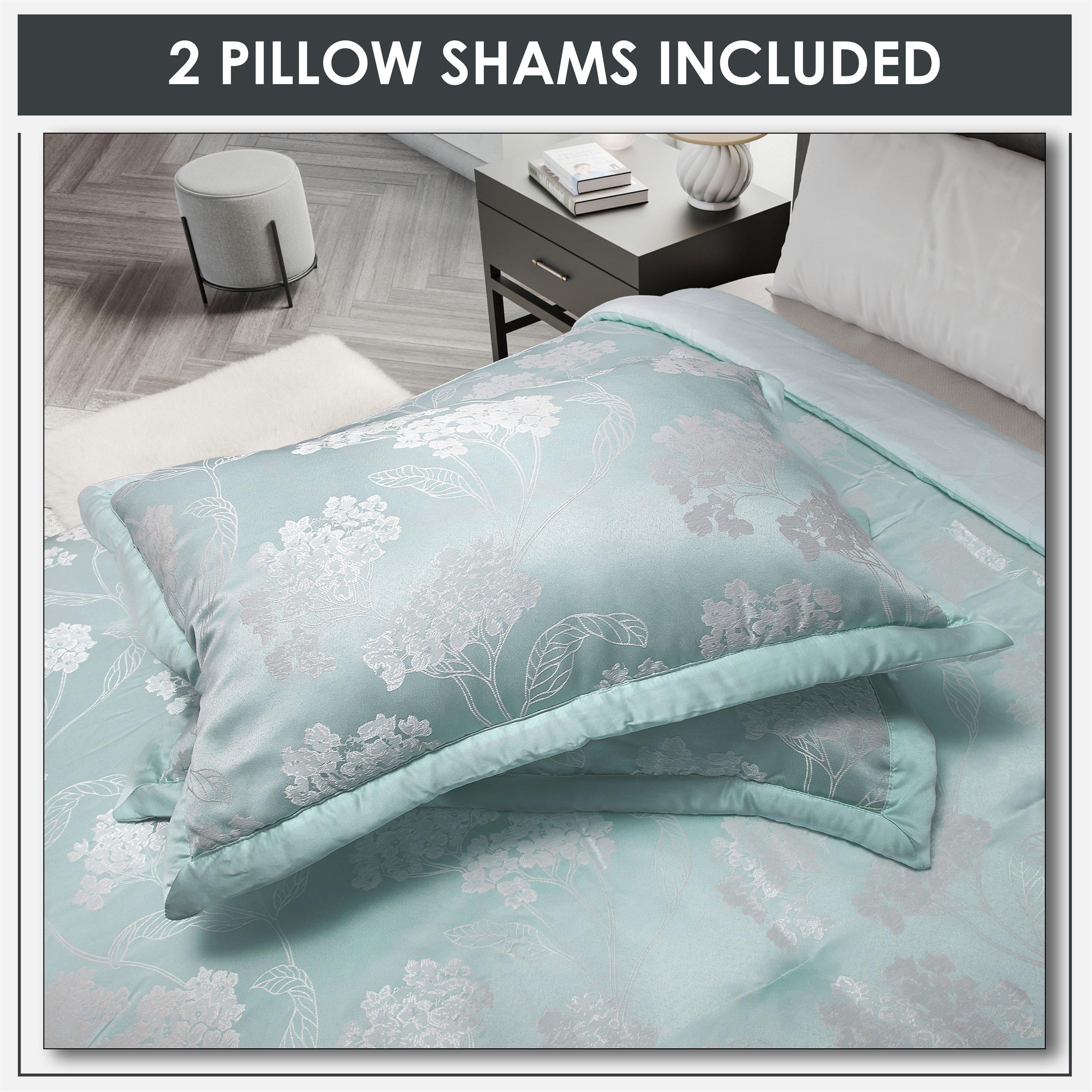 Duck Egg Blue - Emma Barclay - Bedspread Set Quilted Jacquard Blossom - 6