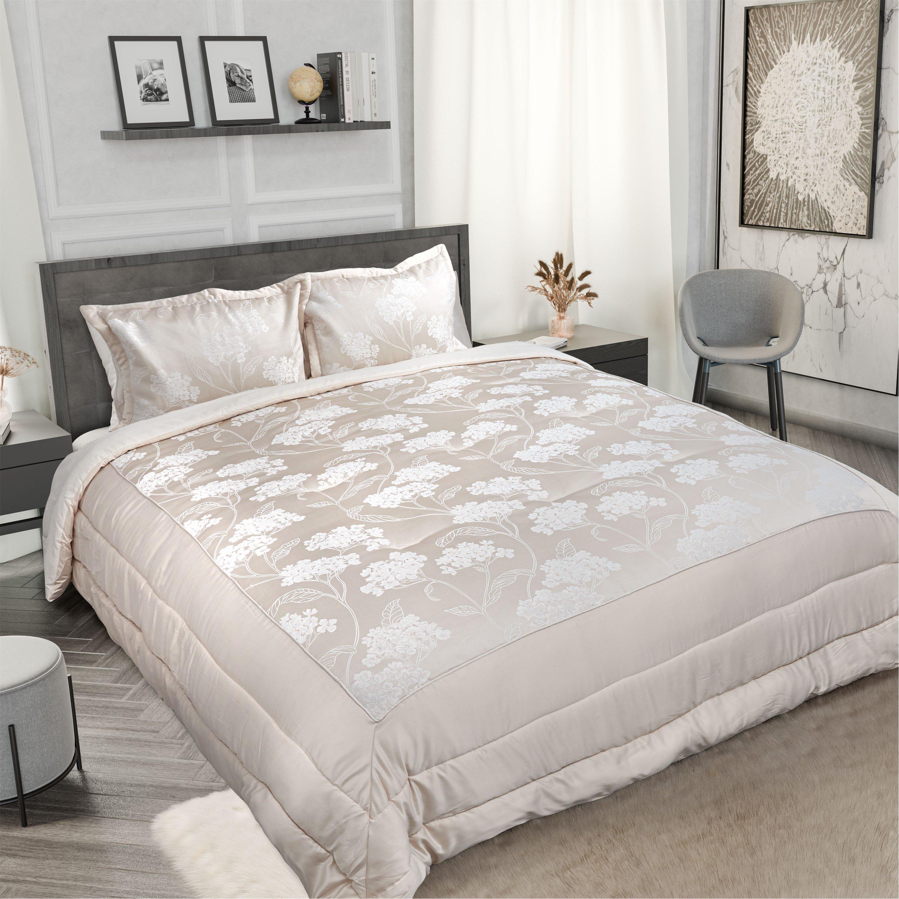 Bedspread Set Quilted Jacquard Blossom
