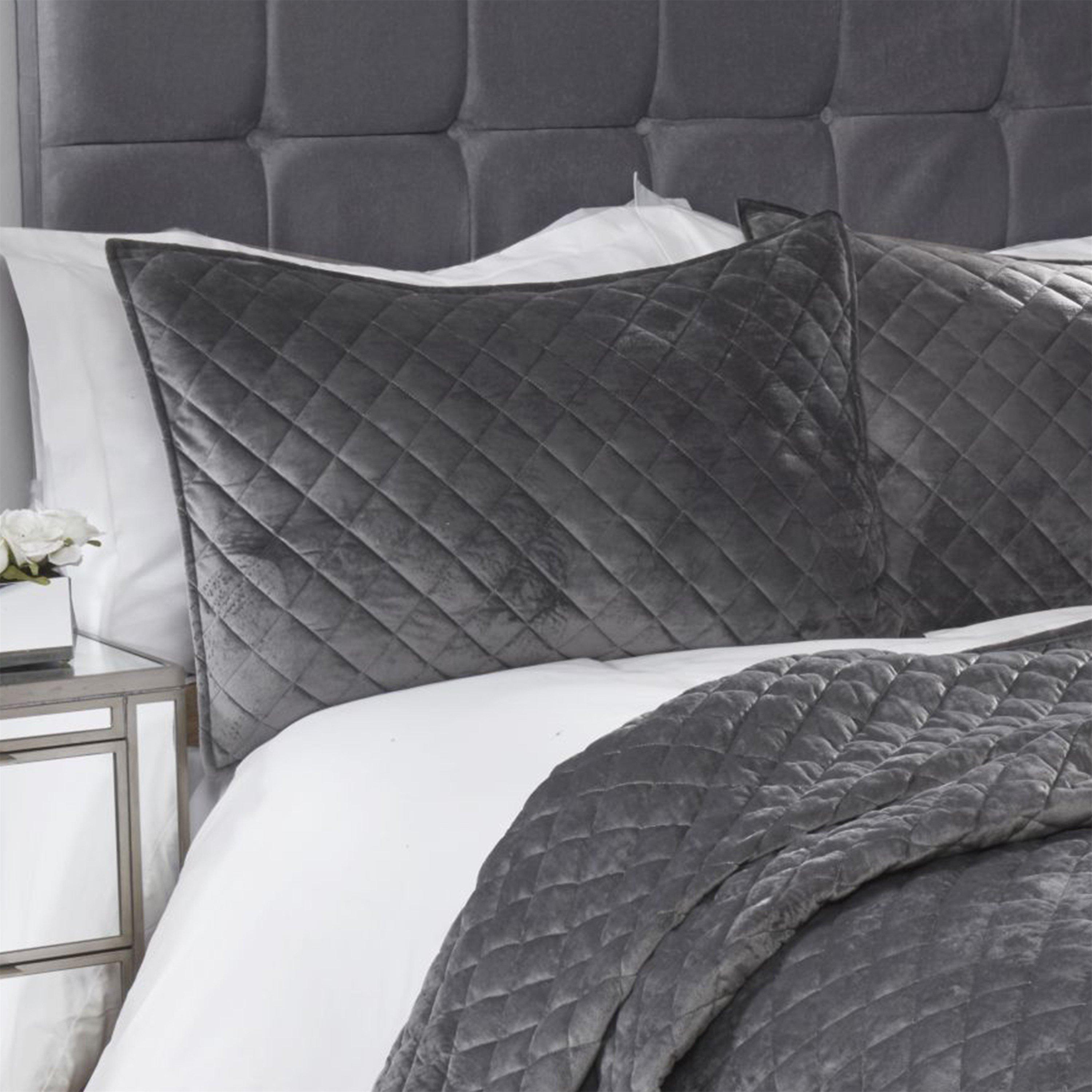 Silver - Emma Barclay - Bedspread Set Velvet Quilted Regent - 3