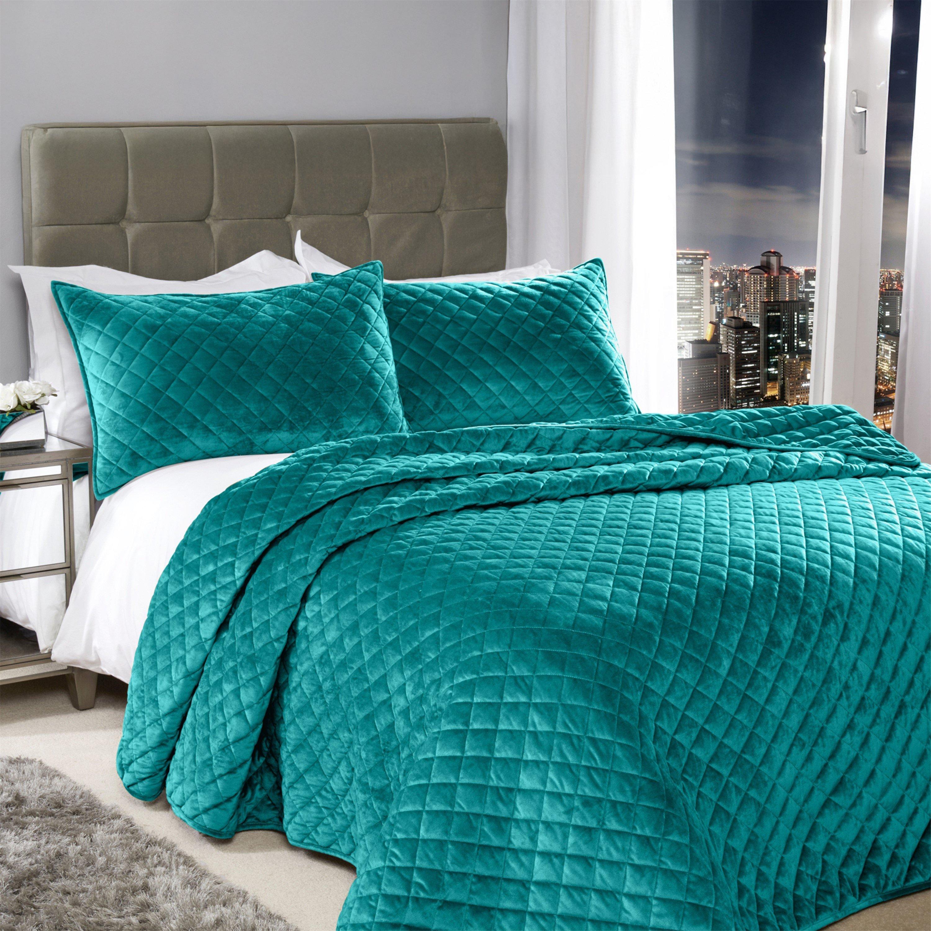 Bedspread Set Velvet Quilted Regent