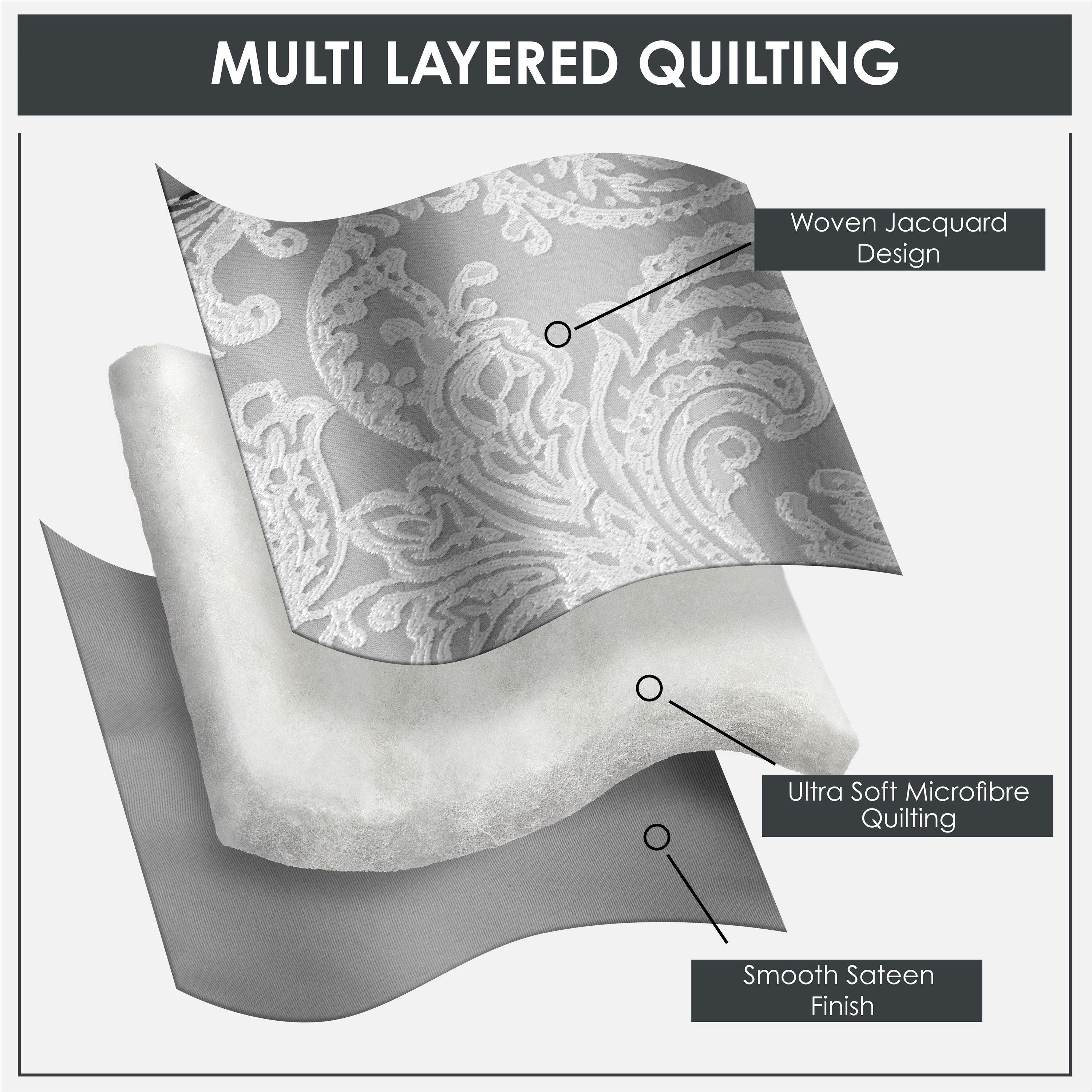 Silver - Emma Barclay - Bedspread Set Jacquard Quilted Duchess - 3