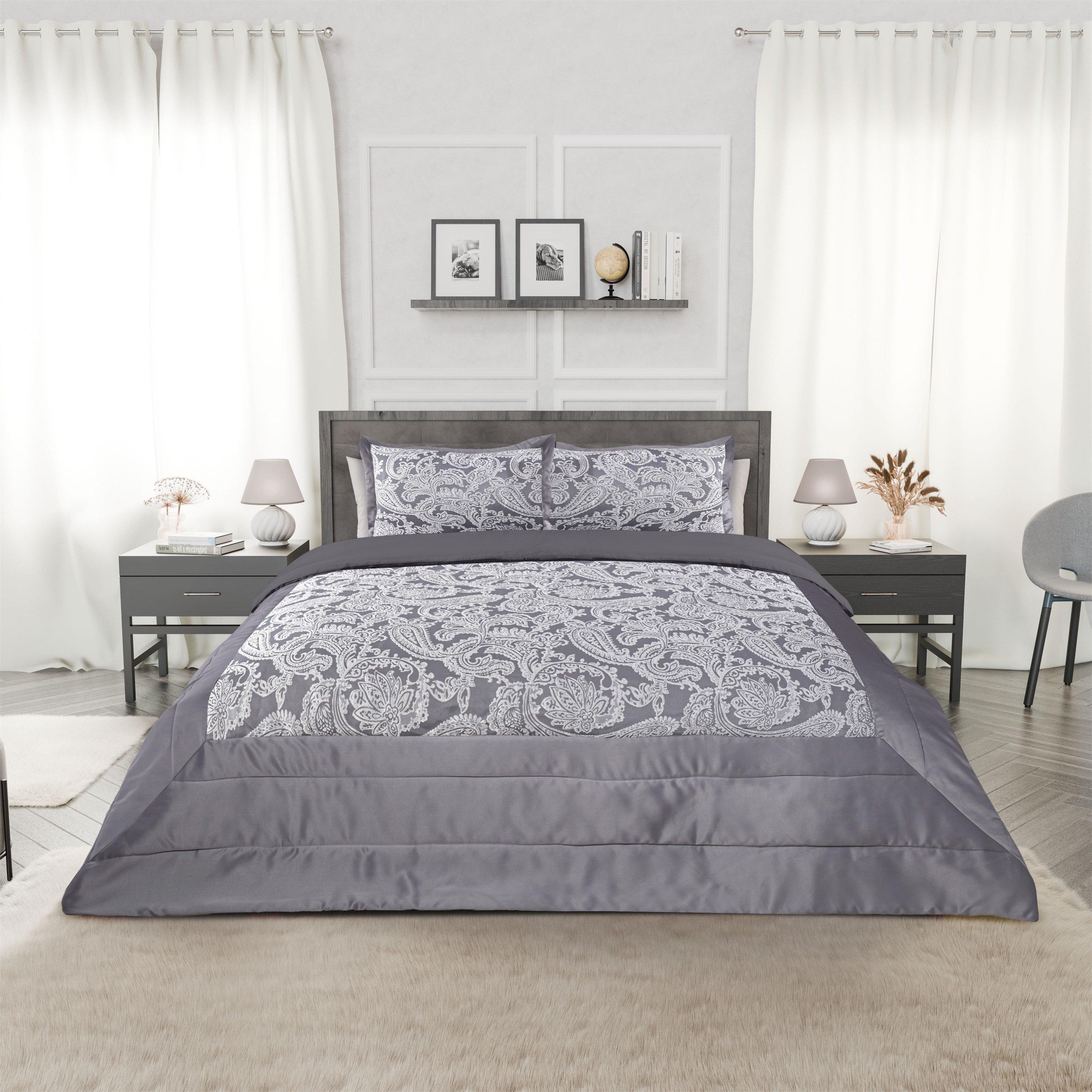 Silver - Emma Barclay - Bedspread Set Jacquard Quilted Duchess - 5