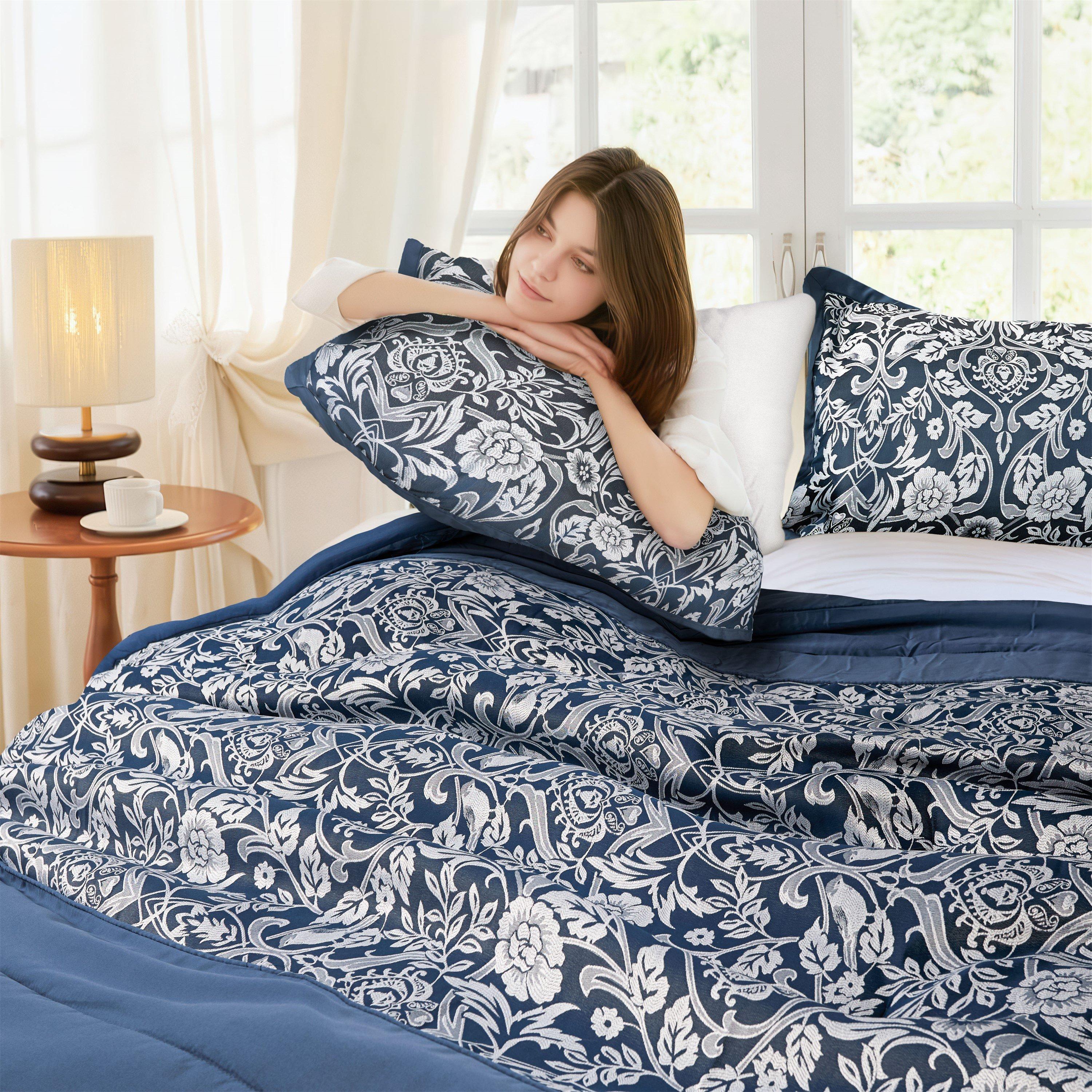 Navy Blue - Emma Barclay - Bedspread Set Jacquard Quilted Eden - 2