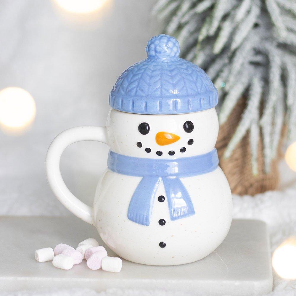White - Something Different - Winter Snowman Lidded Mug - 1