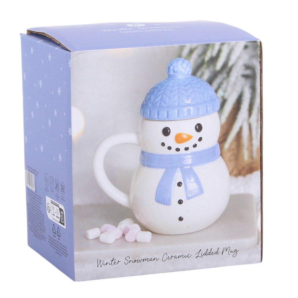 White - Something Different - Winter Snowman Lidded Mug - 6