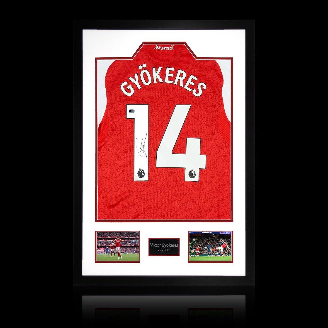 Red - The Fan Cave - Viktor Gyokeres Signed Arsenal Shirt Premium Frame