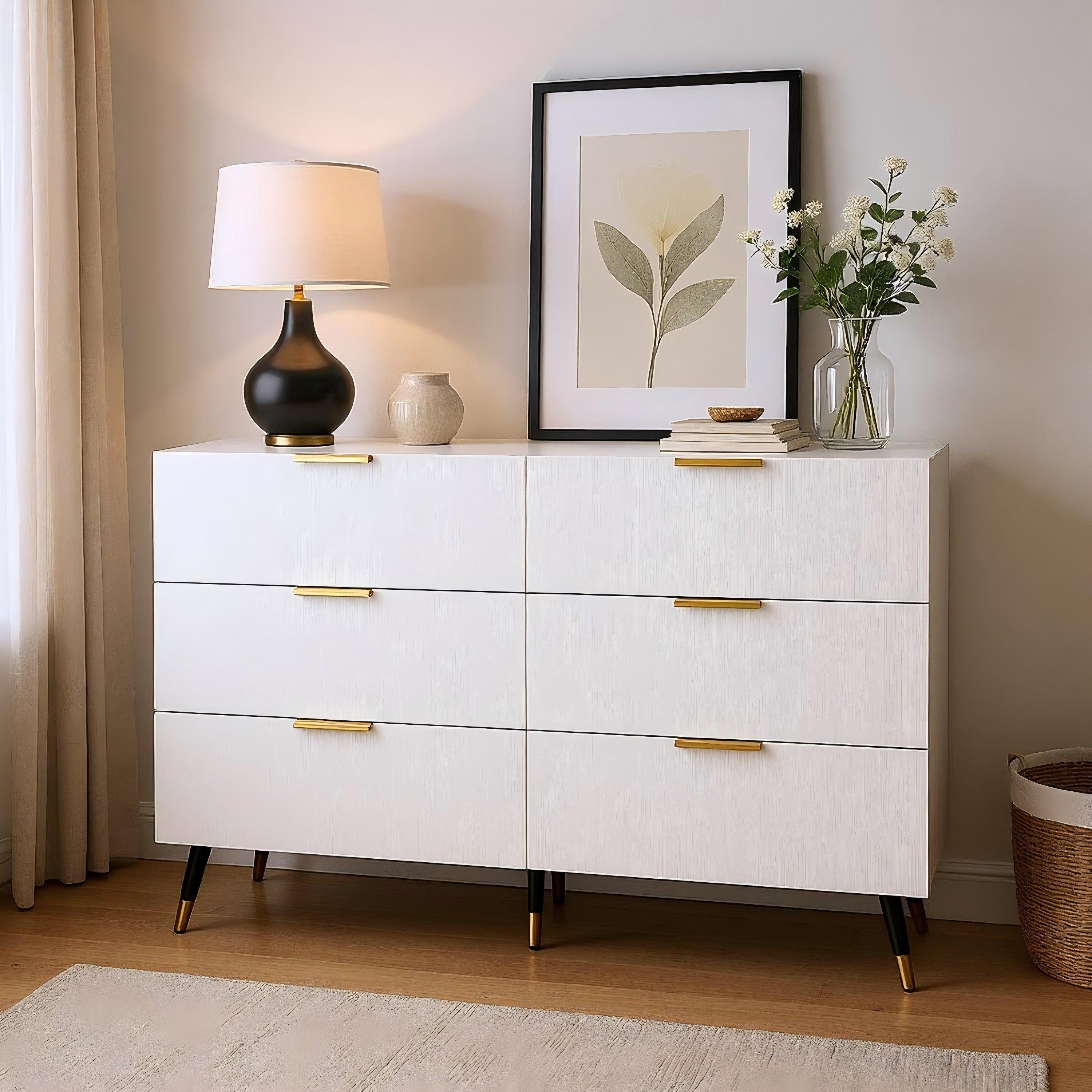 Urban Meuble Modern Chest with Gold Accents