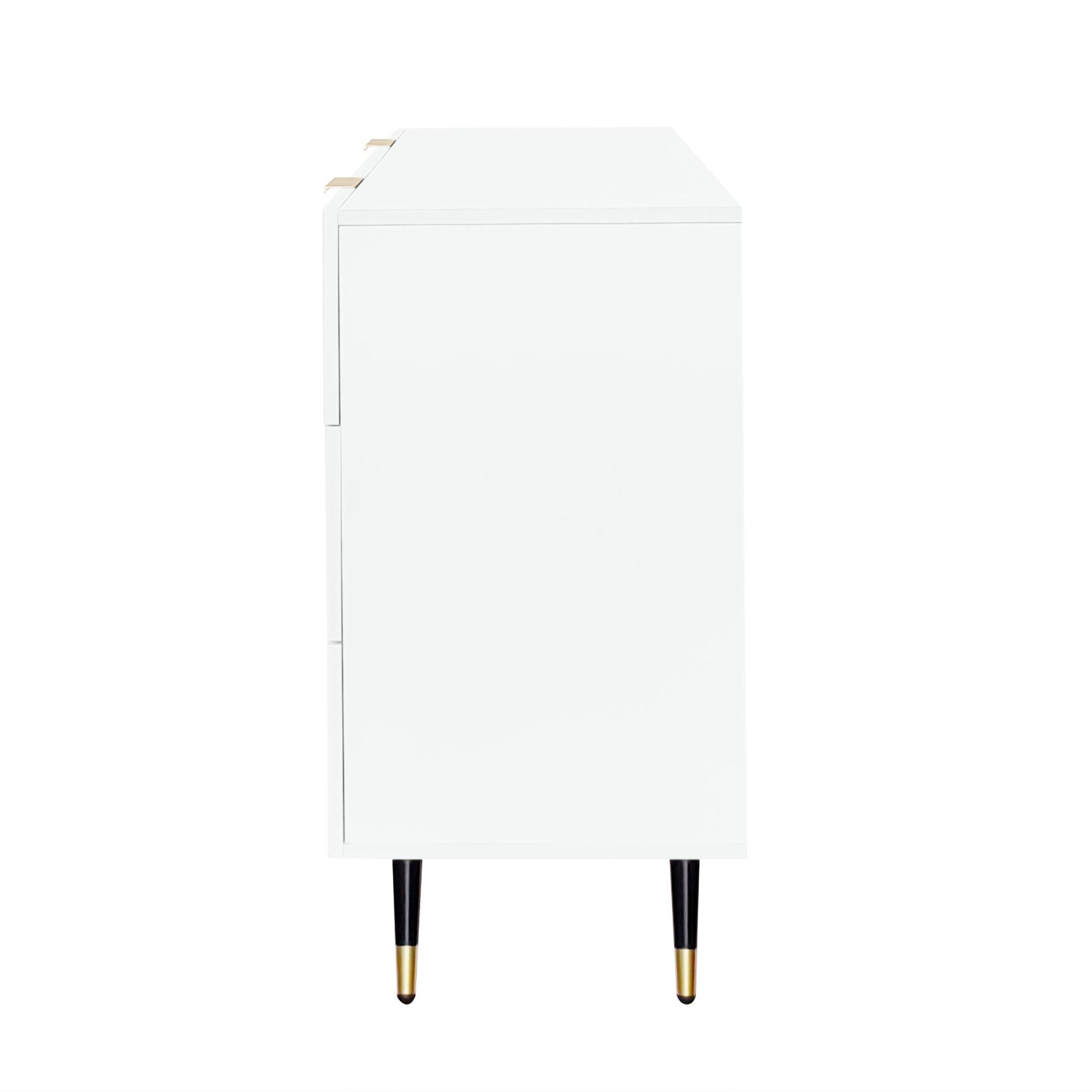 White - Urban Meuble - Modern Chest with Gold Accents - 11