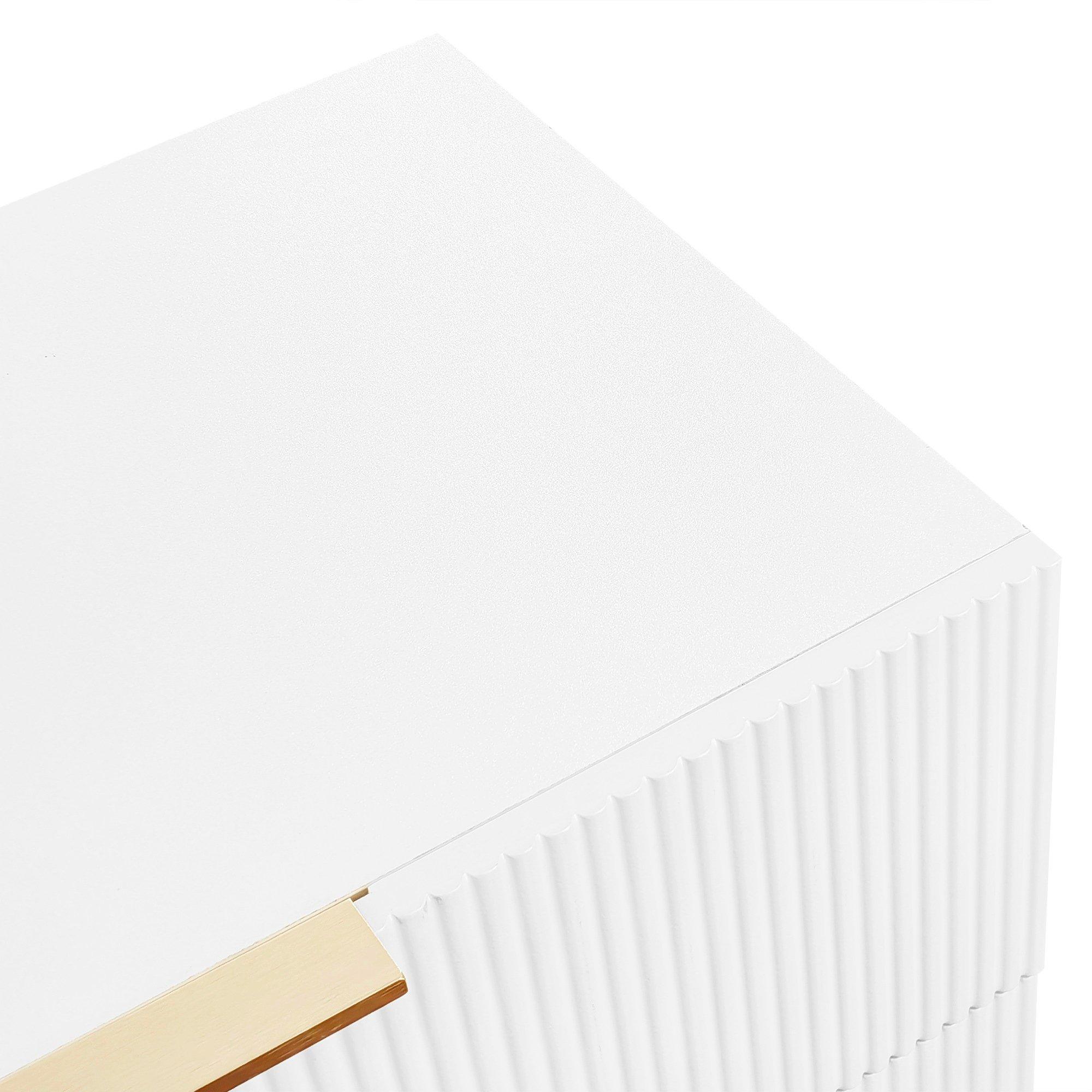 White - Urban Meuble - Modern Chest with Gold Accents - 13