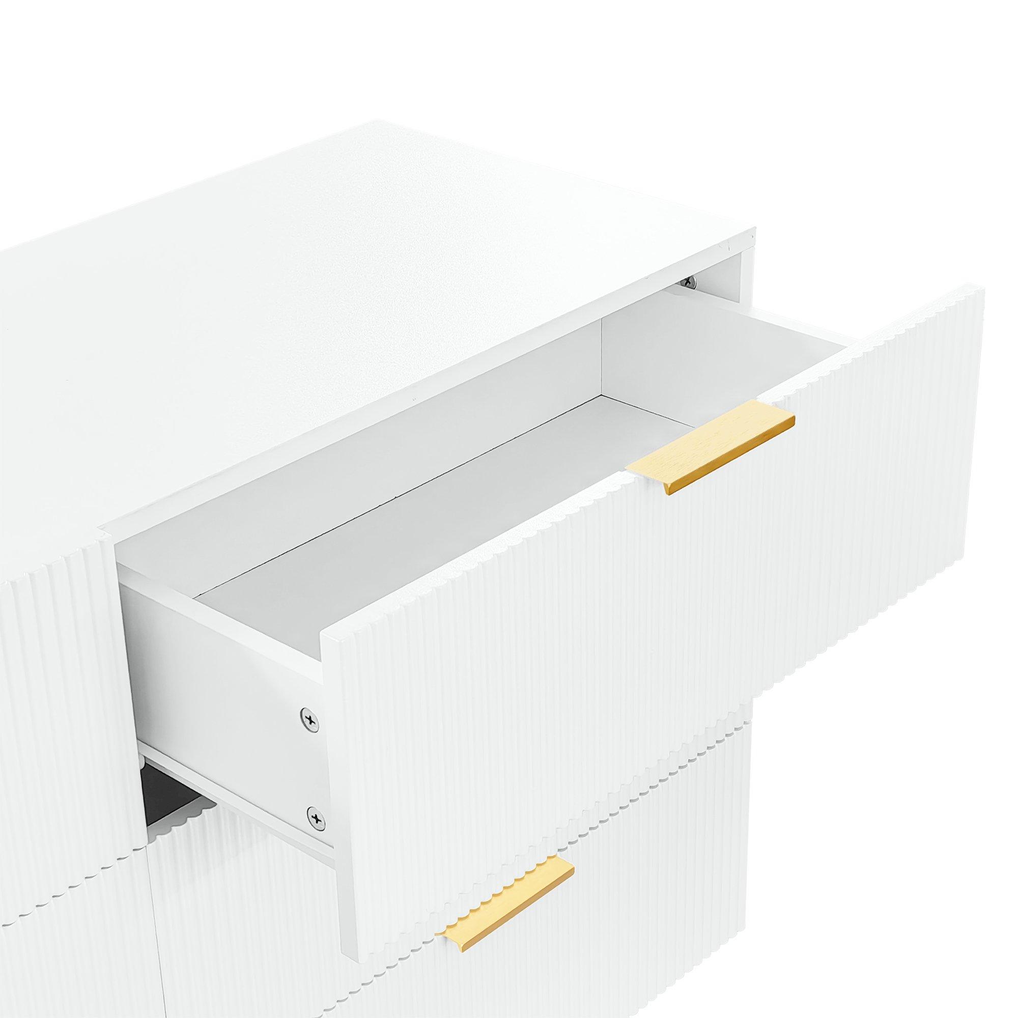 White - Urban Meuble - Modern Chest with Gold Accents - 14