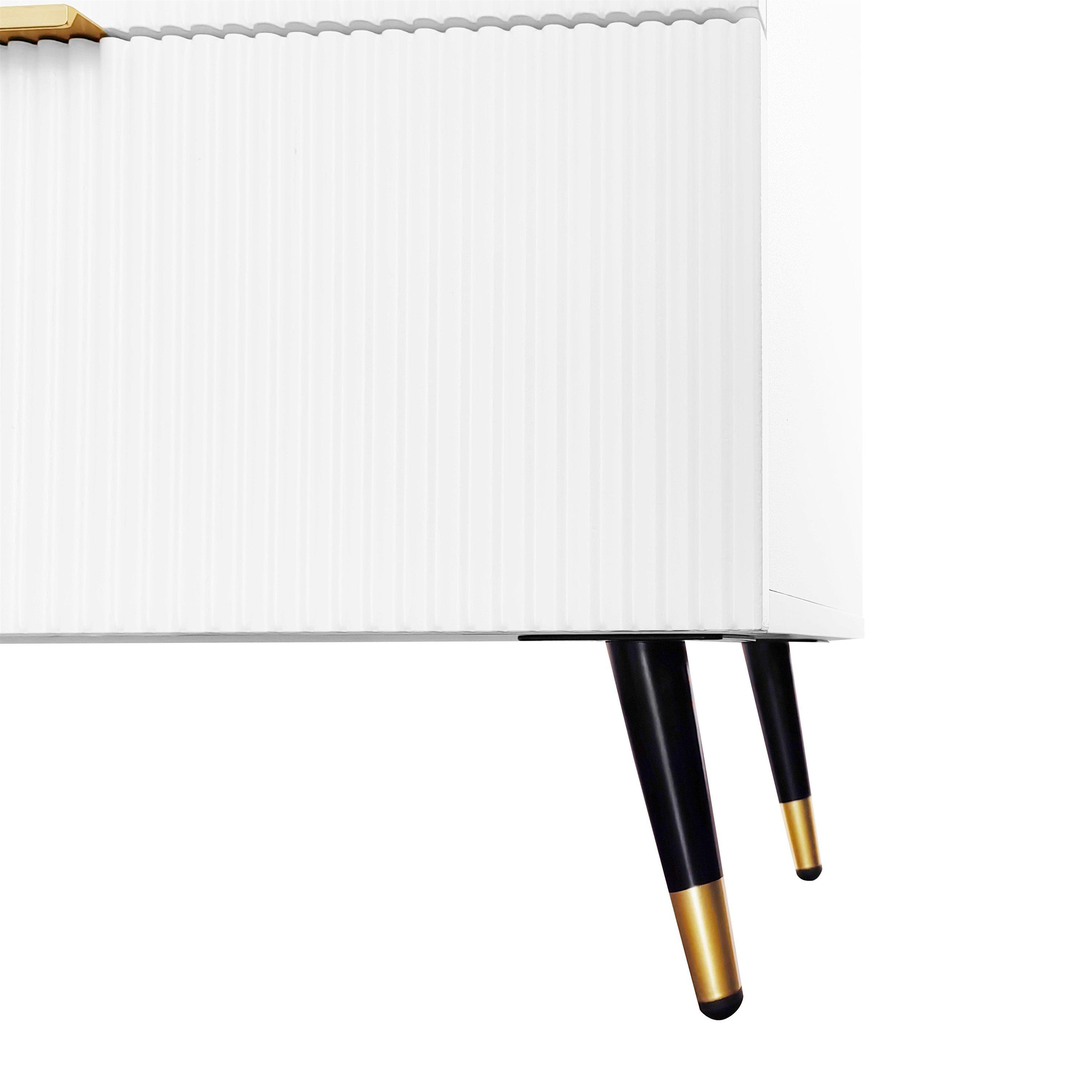 White - Urban Meuble - Modern Chest with Gold Accents - 16