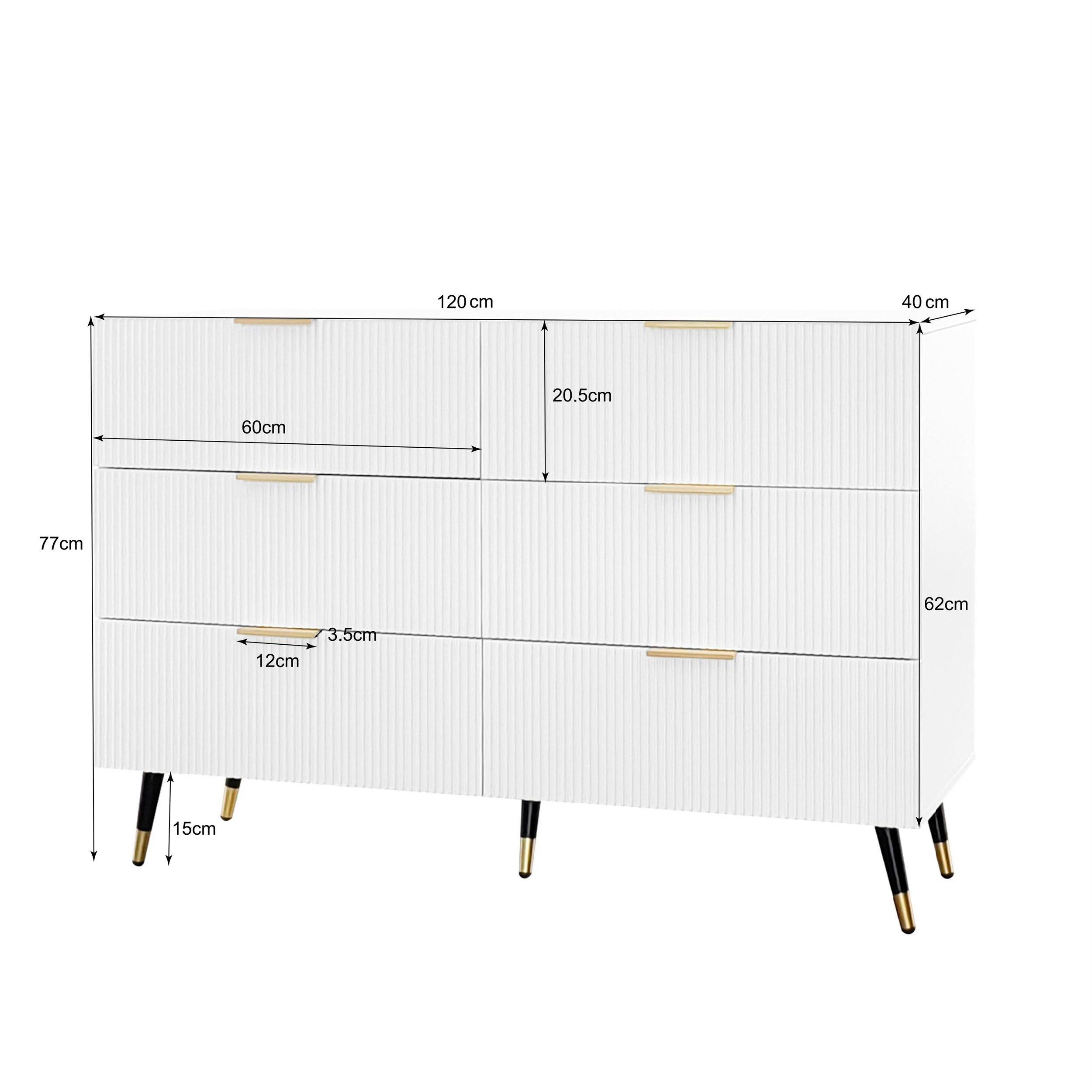 White - Urban Meuble - Modern Chest with Gold Accents - 6