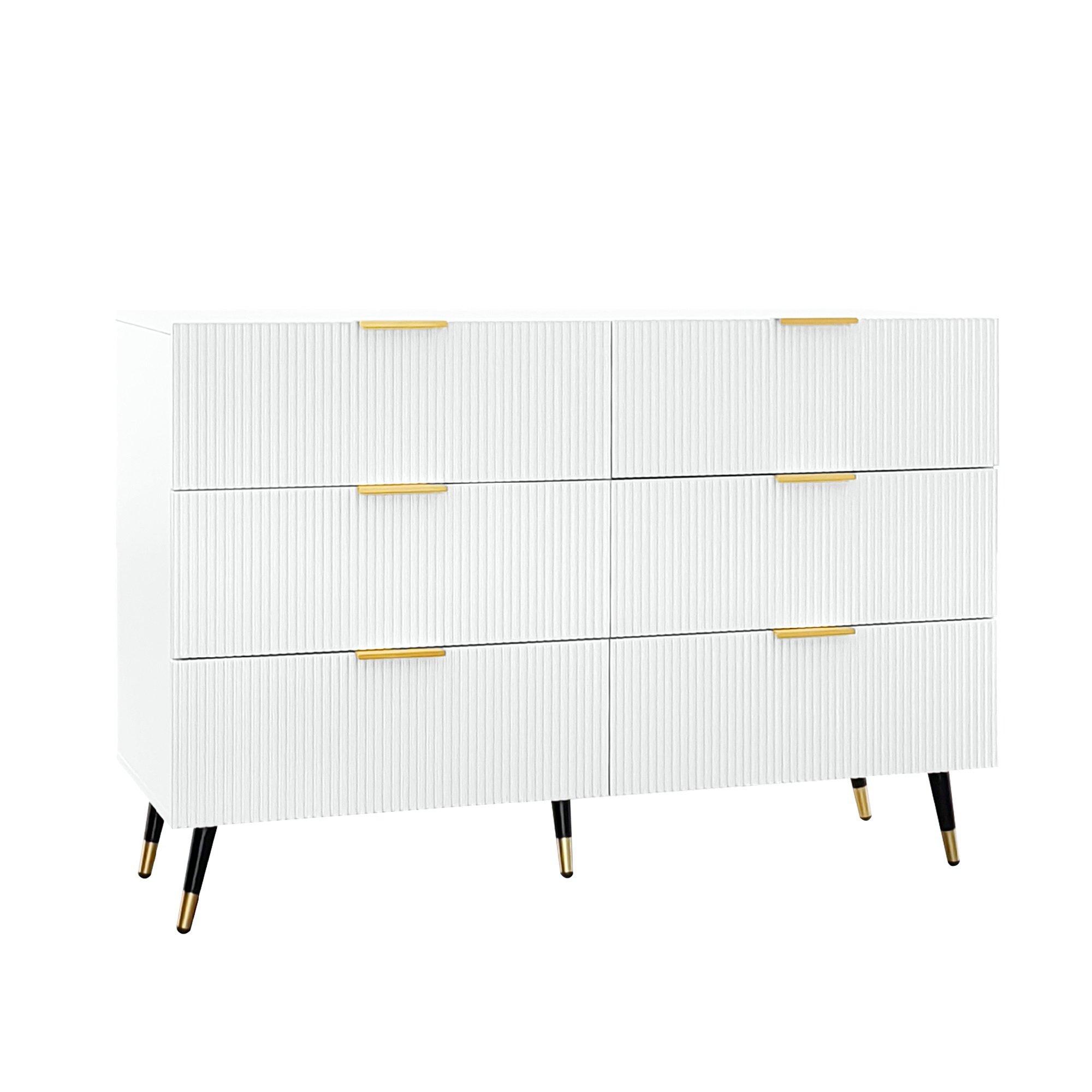 White - Urban Meuble - Modern Chest with Gold Accents - 7