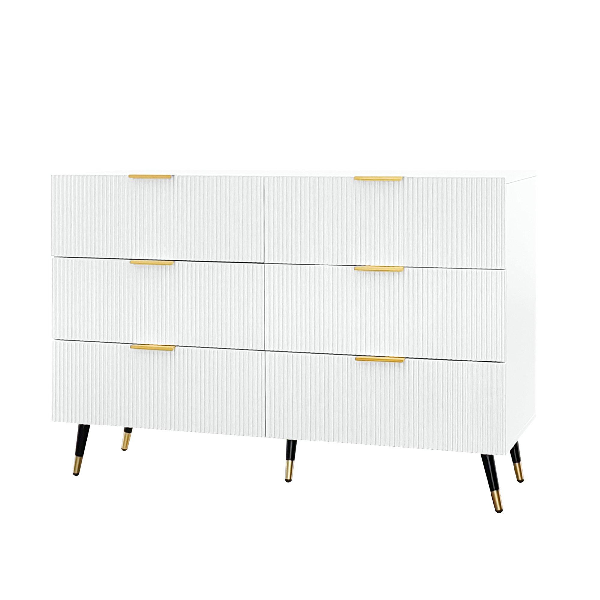 White - Urban Meuble - Modern Chest with Gold Accents - 8