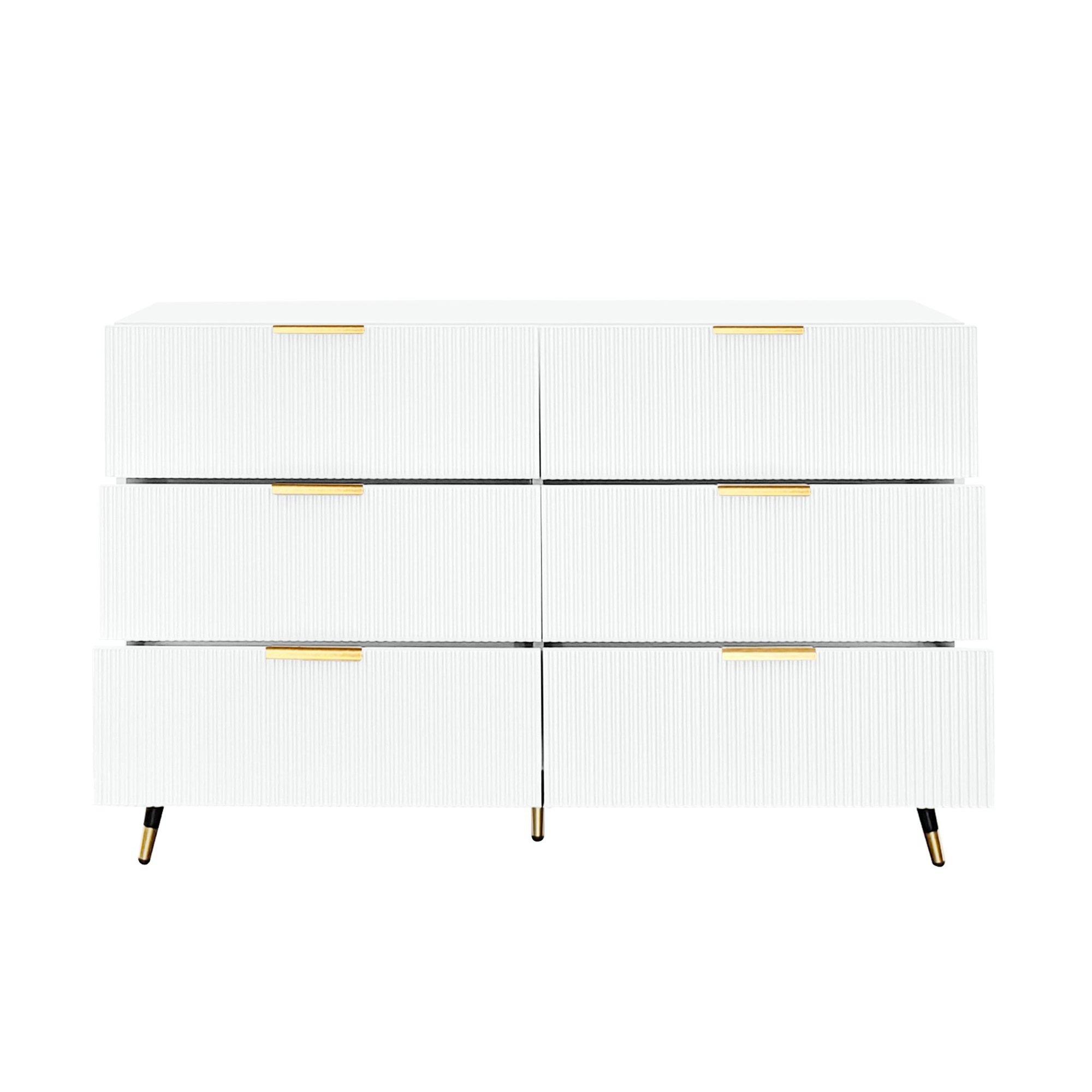 White - Urban Meuble - Modern Chest with Gold Accents - 9
