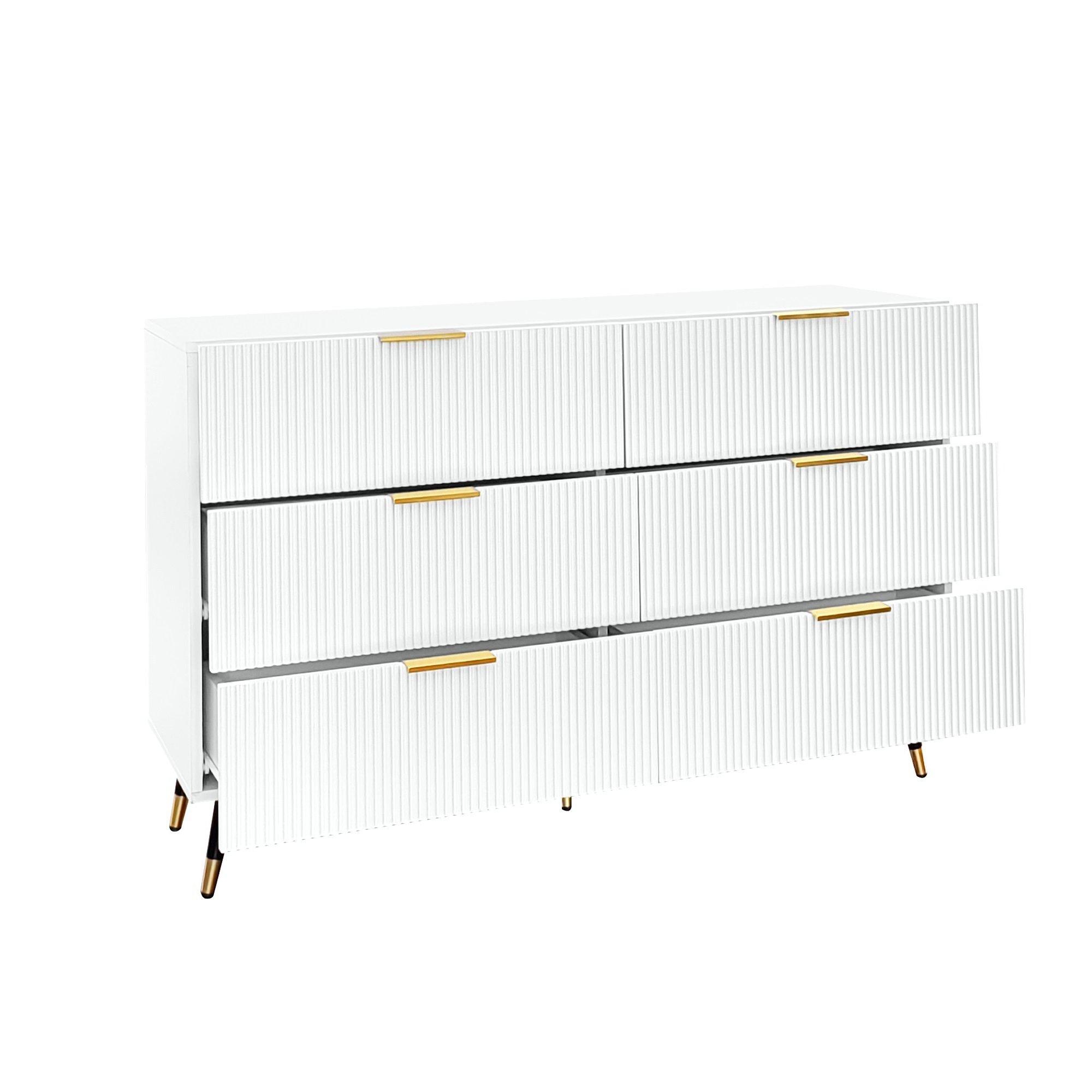 White - Urban Meuble - Modern Chest with Gold Accents - 10