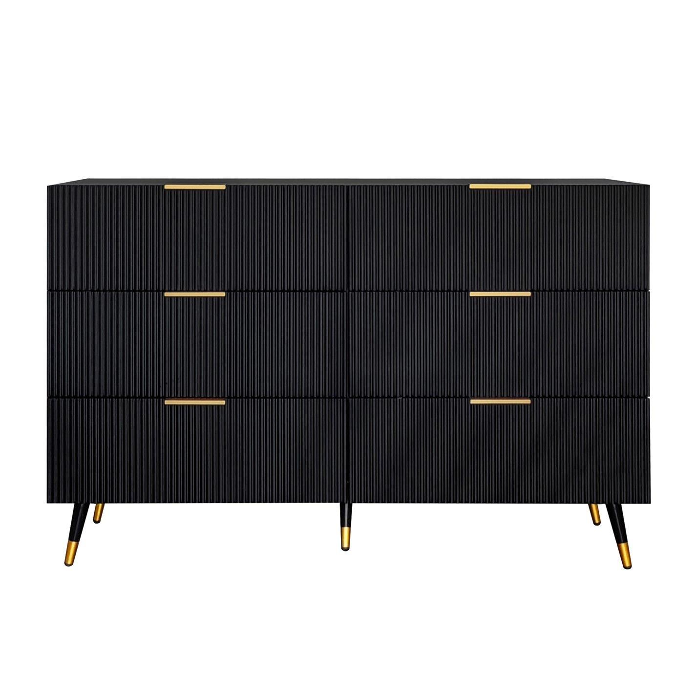 Black - Urban Meuble - Modern Chest with Gold Accents - 2