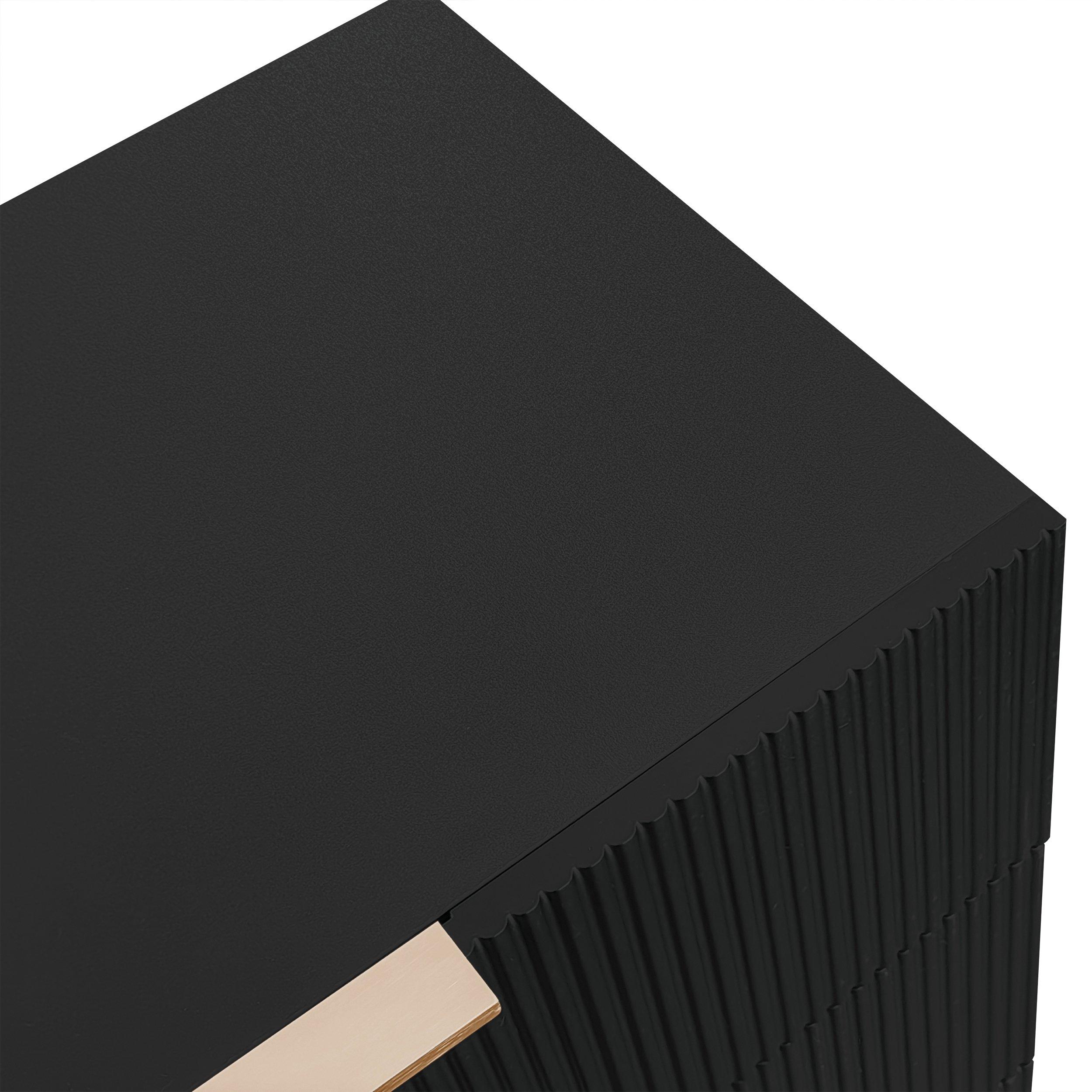 Black - Urban Meuble - Modern Chest with Gold Accents - 11